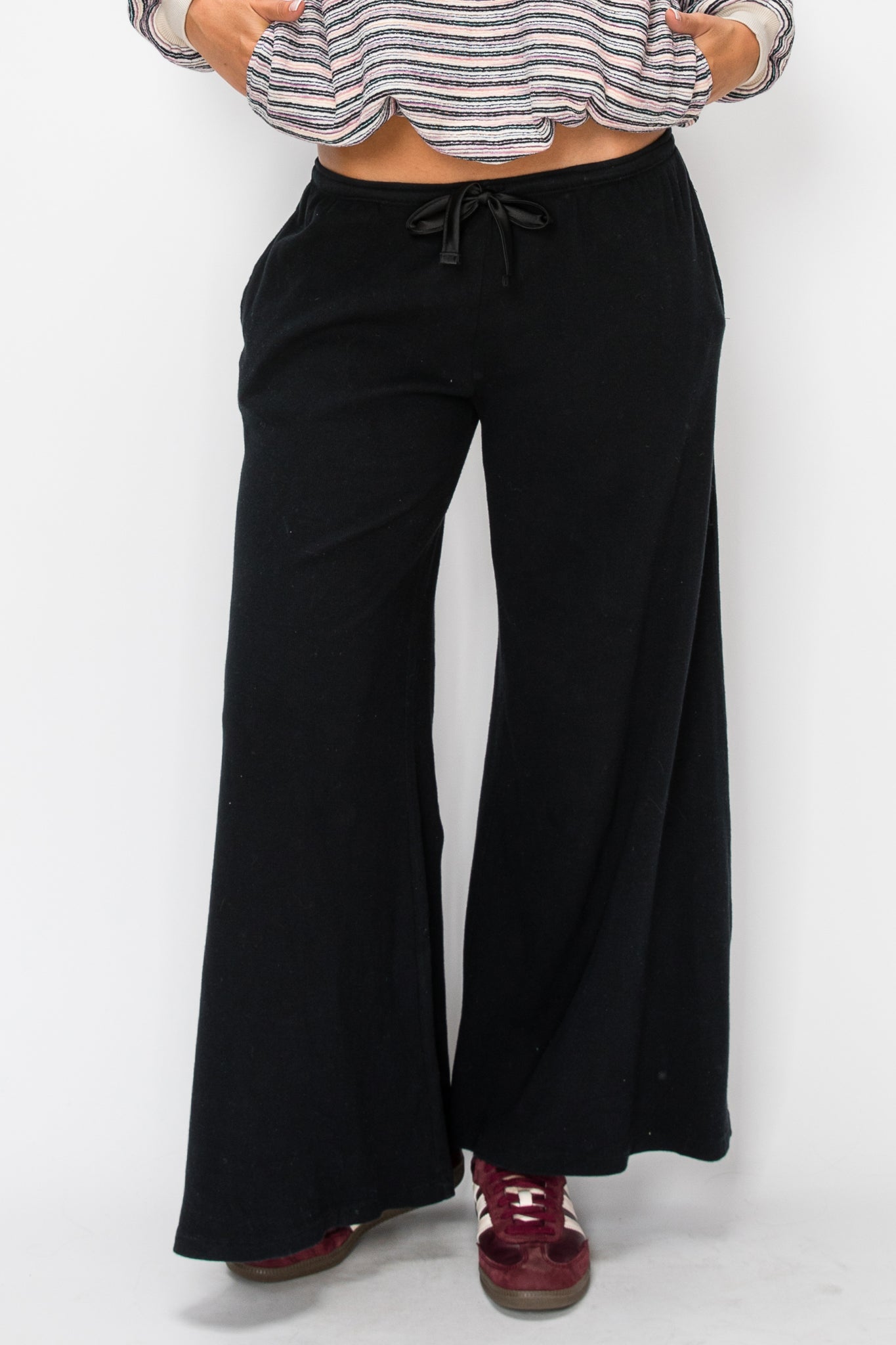Ribbed Super Wide Leg Pants