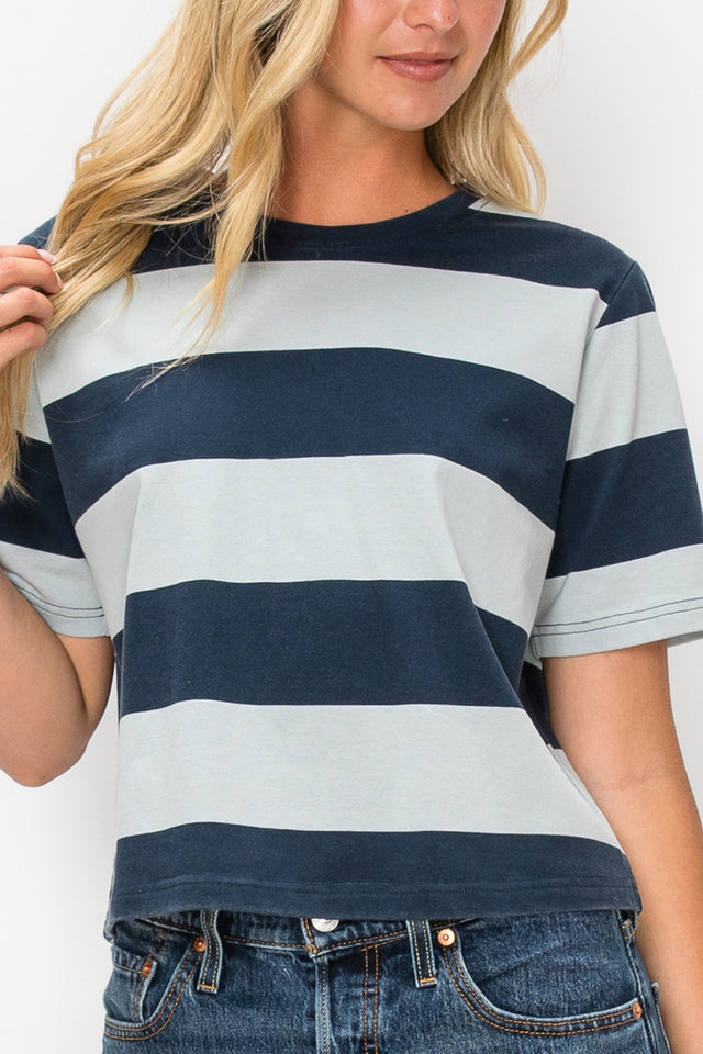 Oversized Rugby Stripe Tee