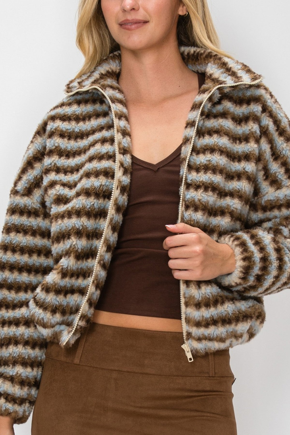 Striped Sherpa Jacket