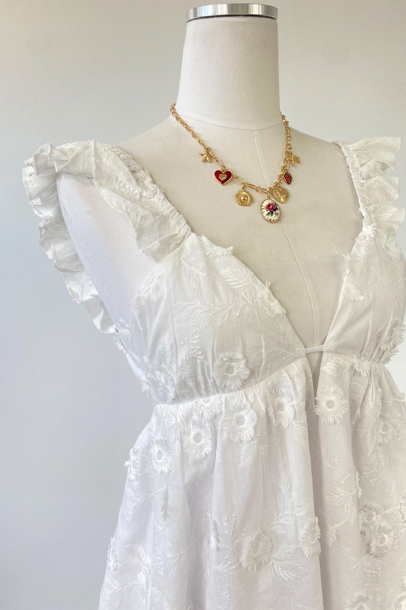 Floral Embroidered Mini Dress
