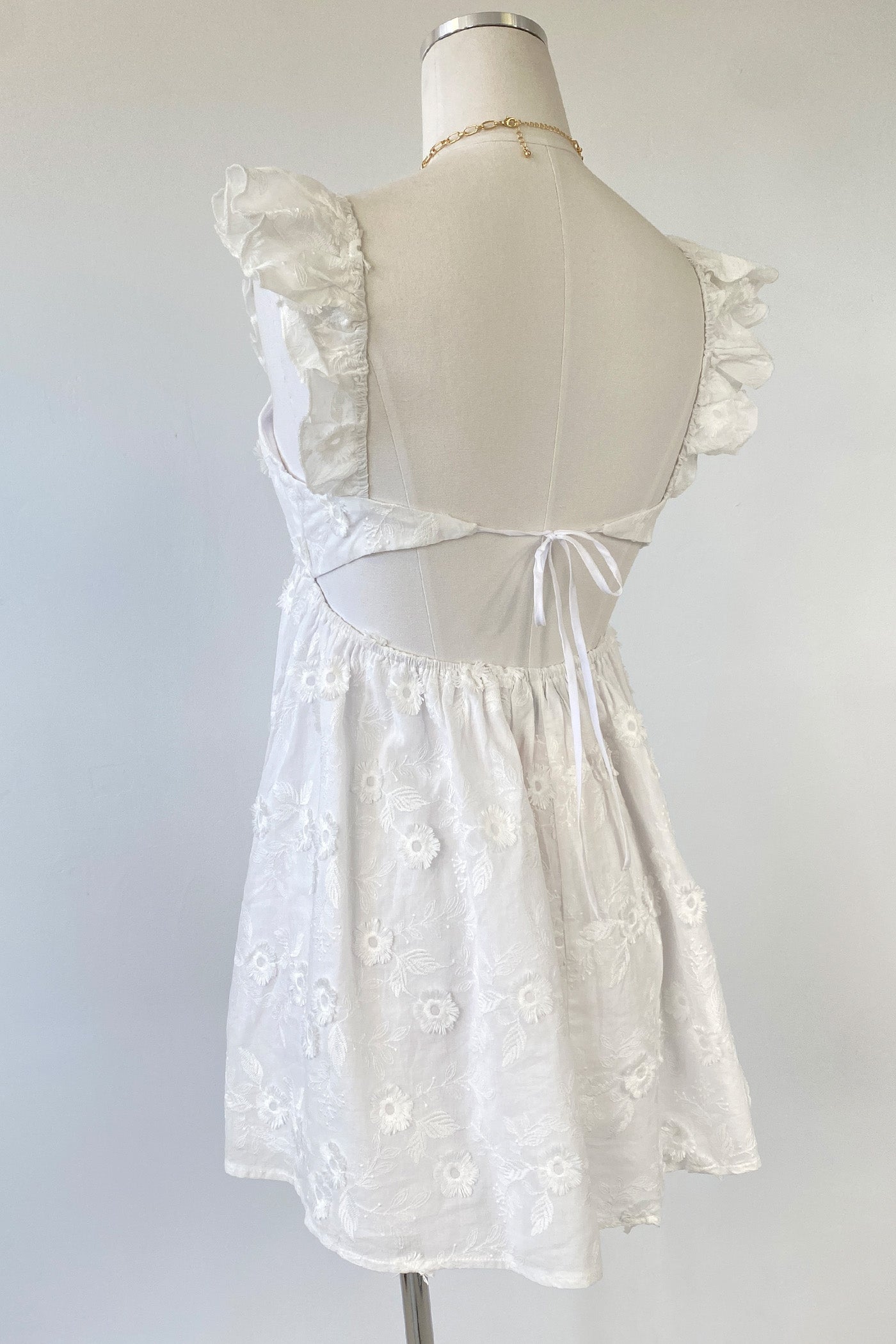 Floral Embroidered Mini Dress