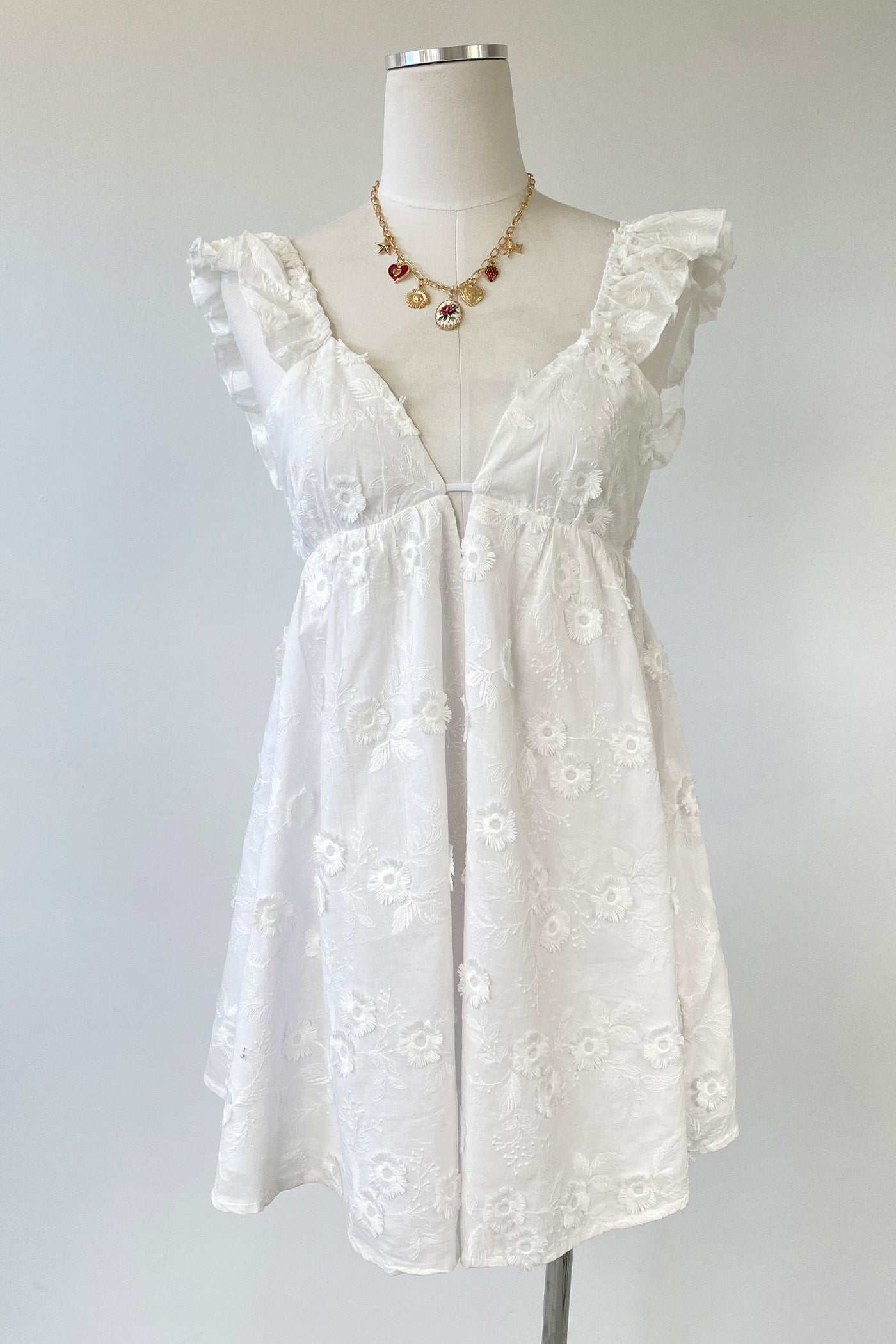 Floral Embroidered Mini Dress
