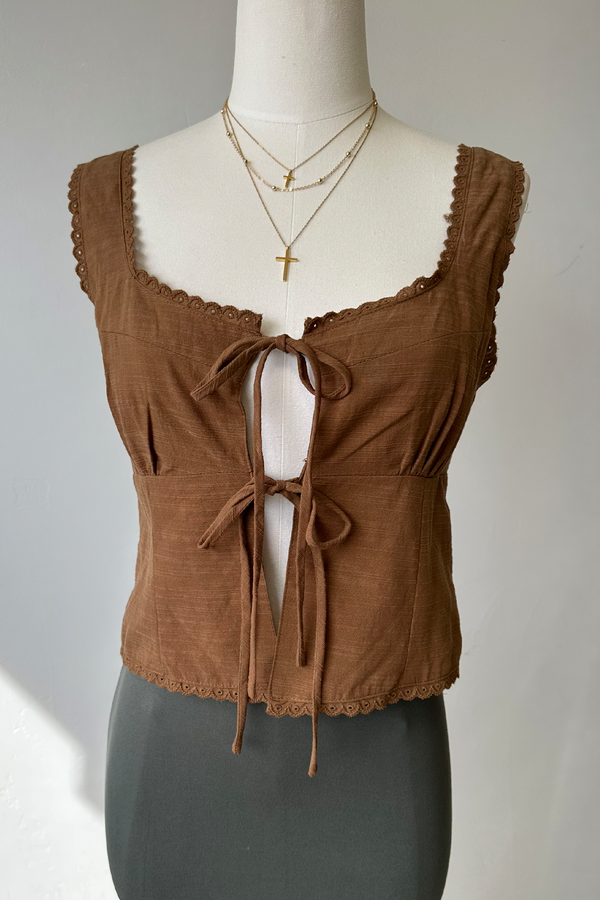 Split Front Sleeveless Top