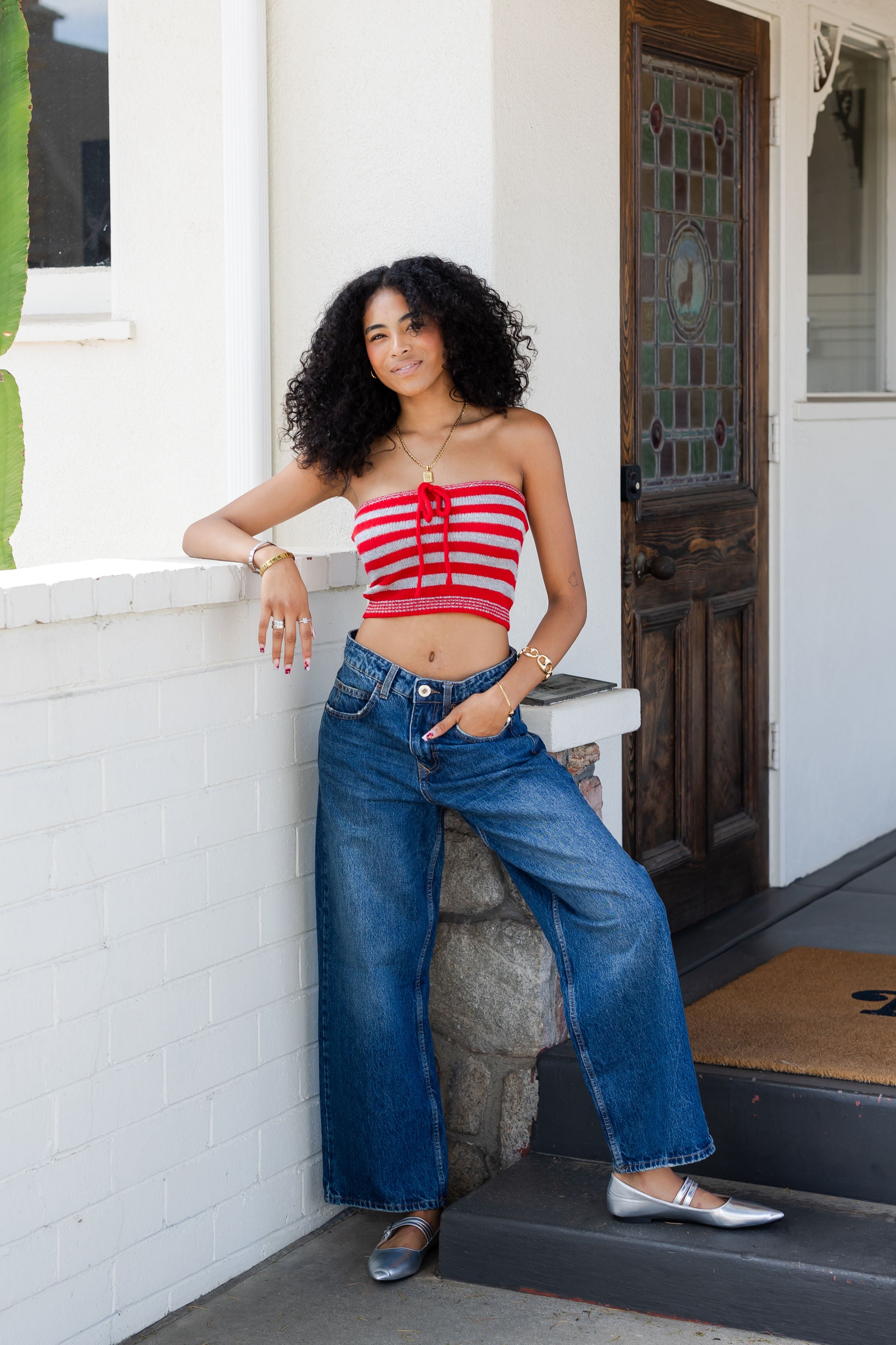 Striped Knit Tube Top