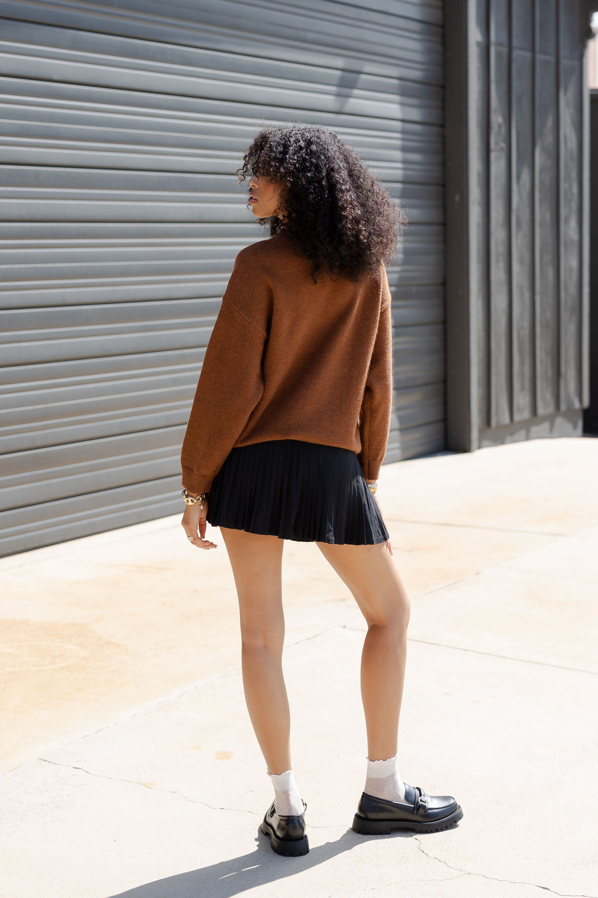 Oversized Knit Crew Neck Sweater