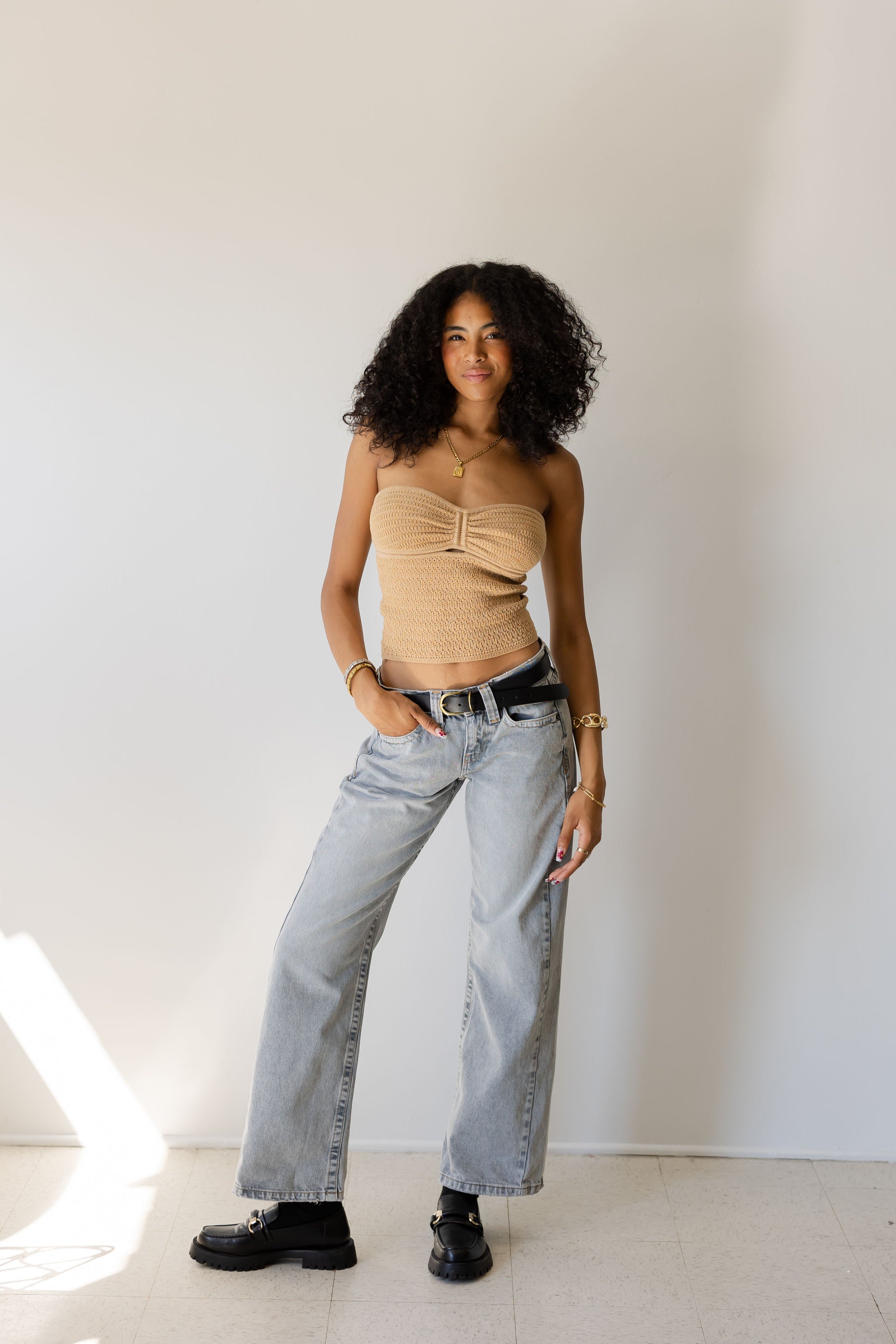 Kayla Low Rider Wide Leg Jeans by BDG