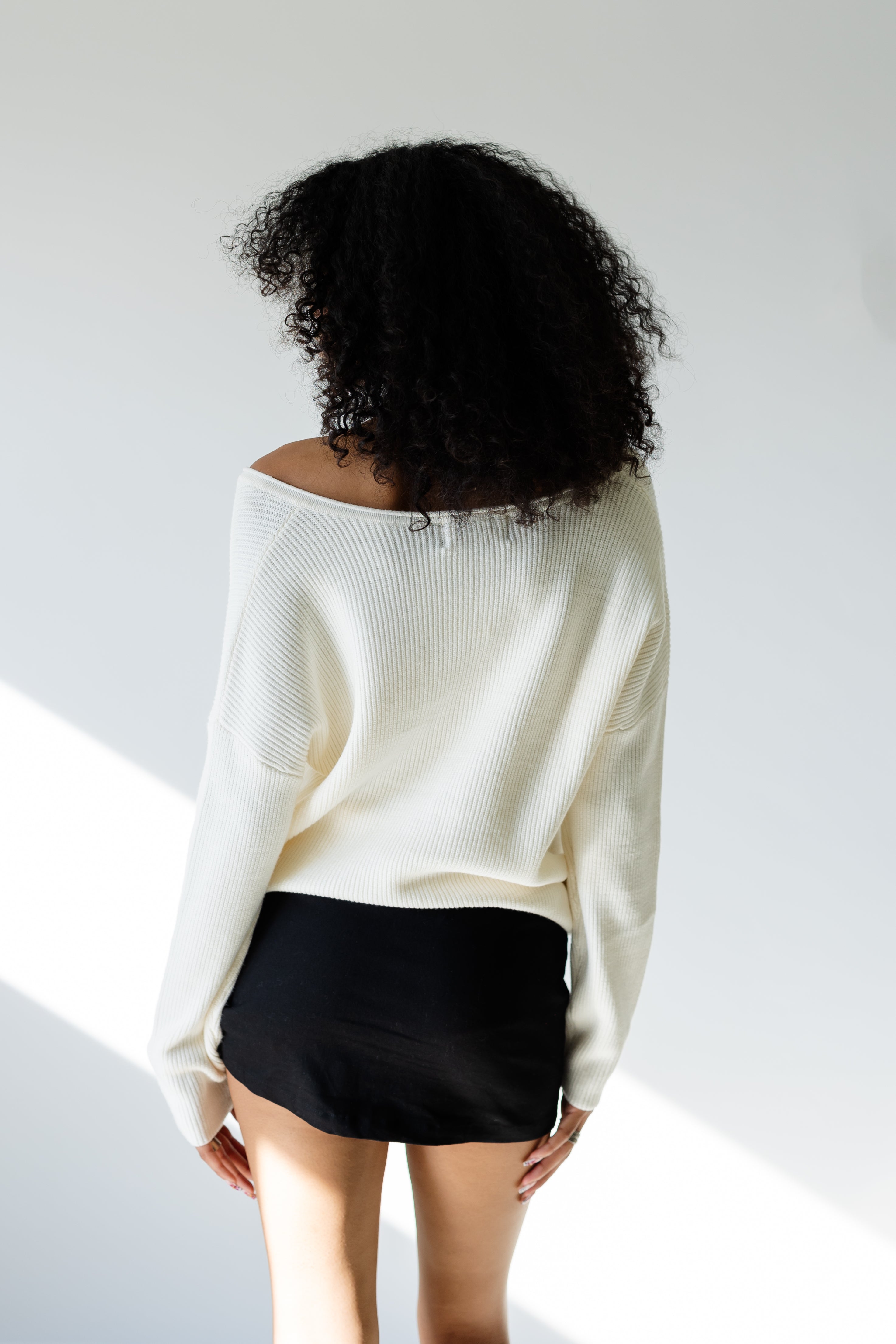 Drop Shoulder Knit Sweater