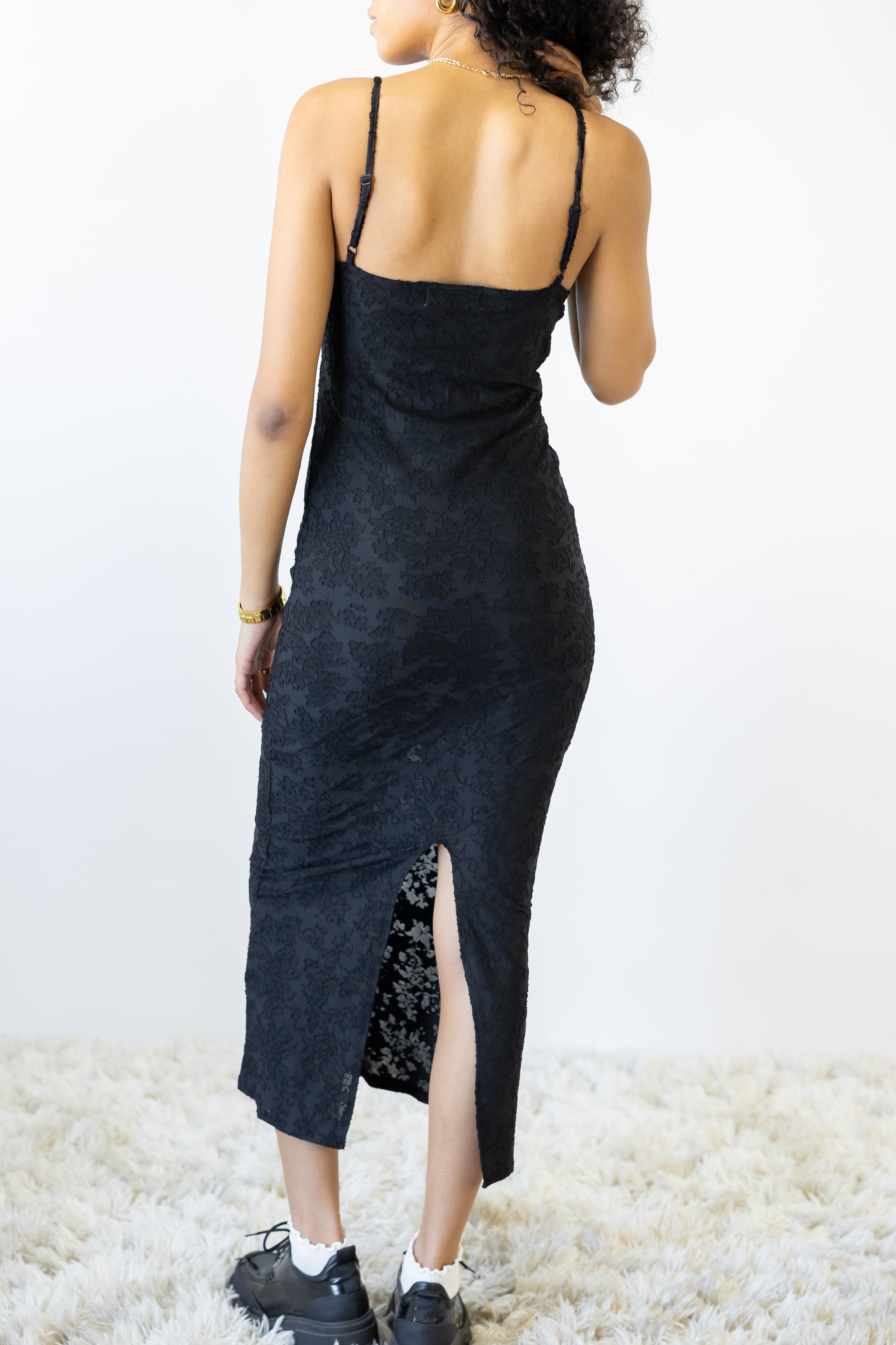 Textured Floral Maxi Dress