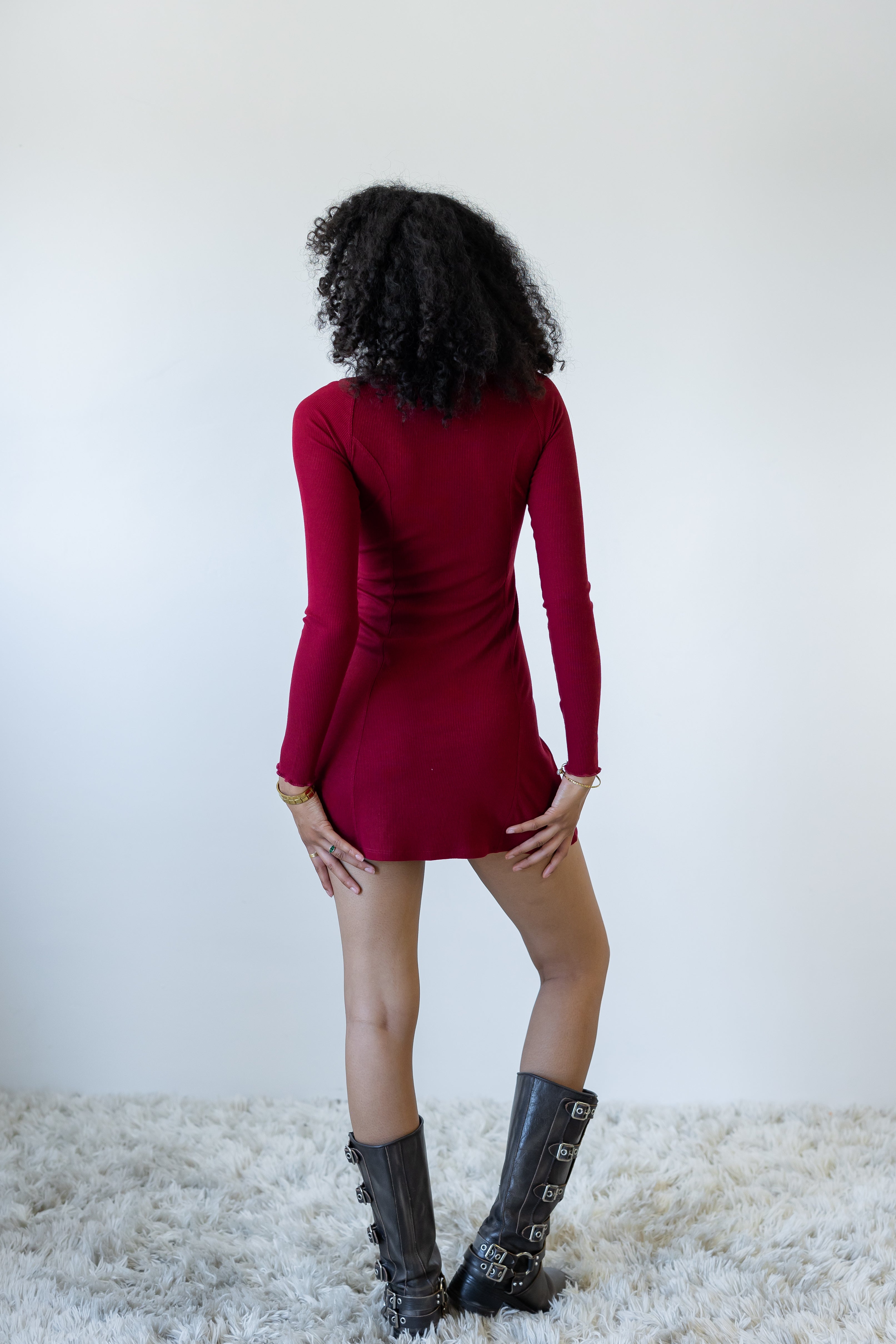 Button Up Long Sleeve Dress
