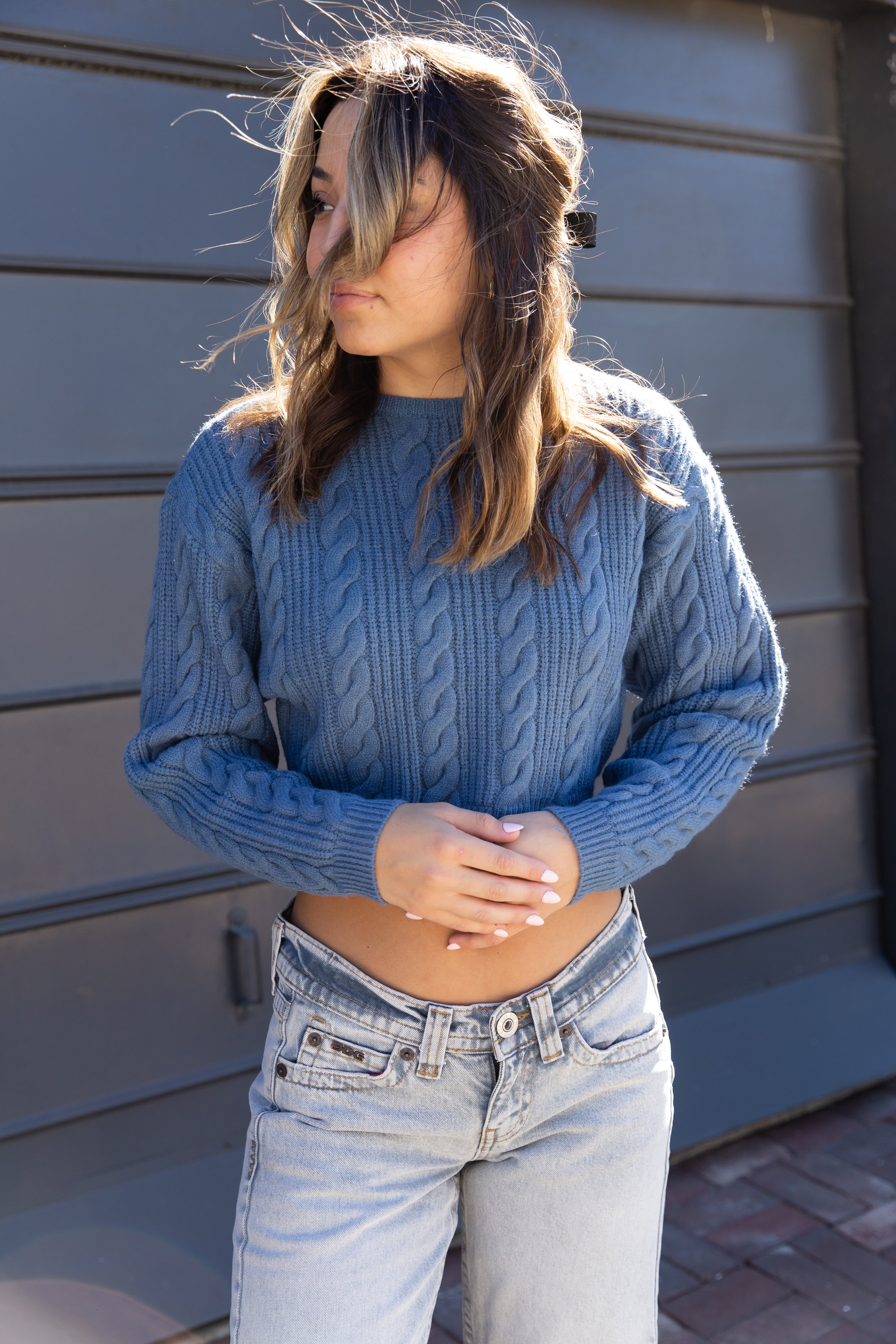 Cable Knit Crop Sweater