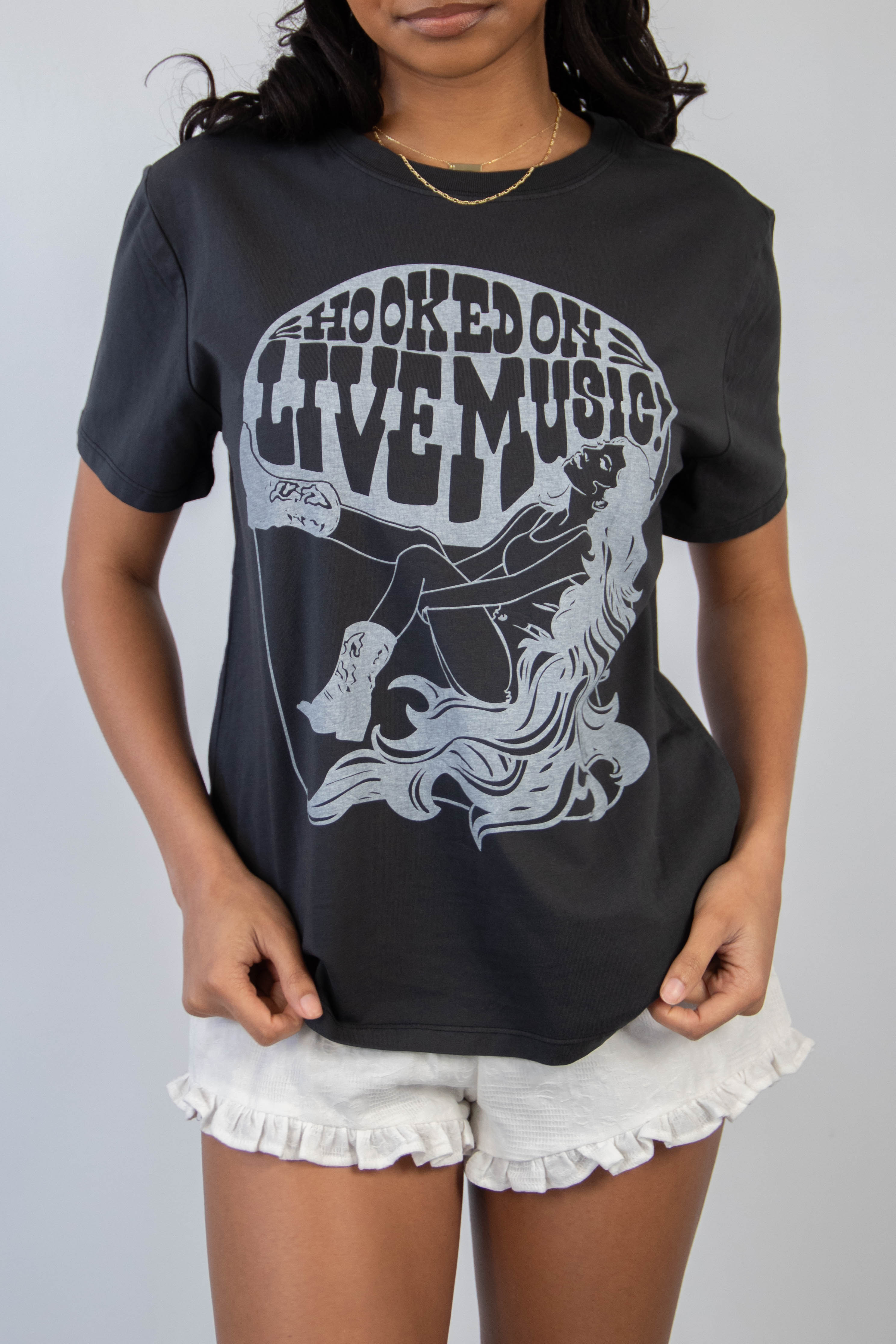 Hooked On Live Music BF Graphic Tee