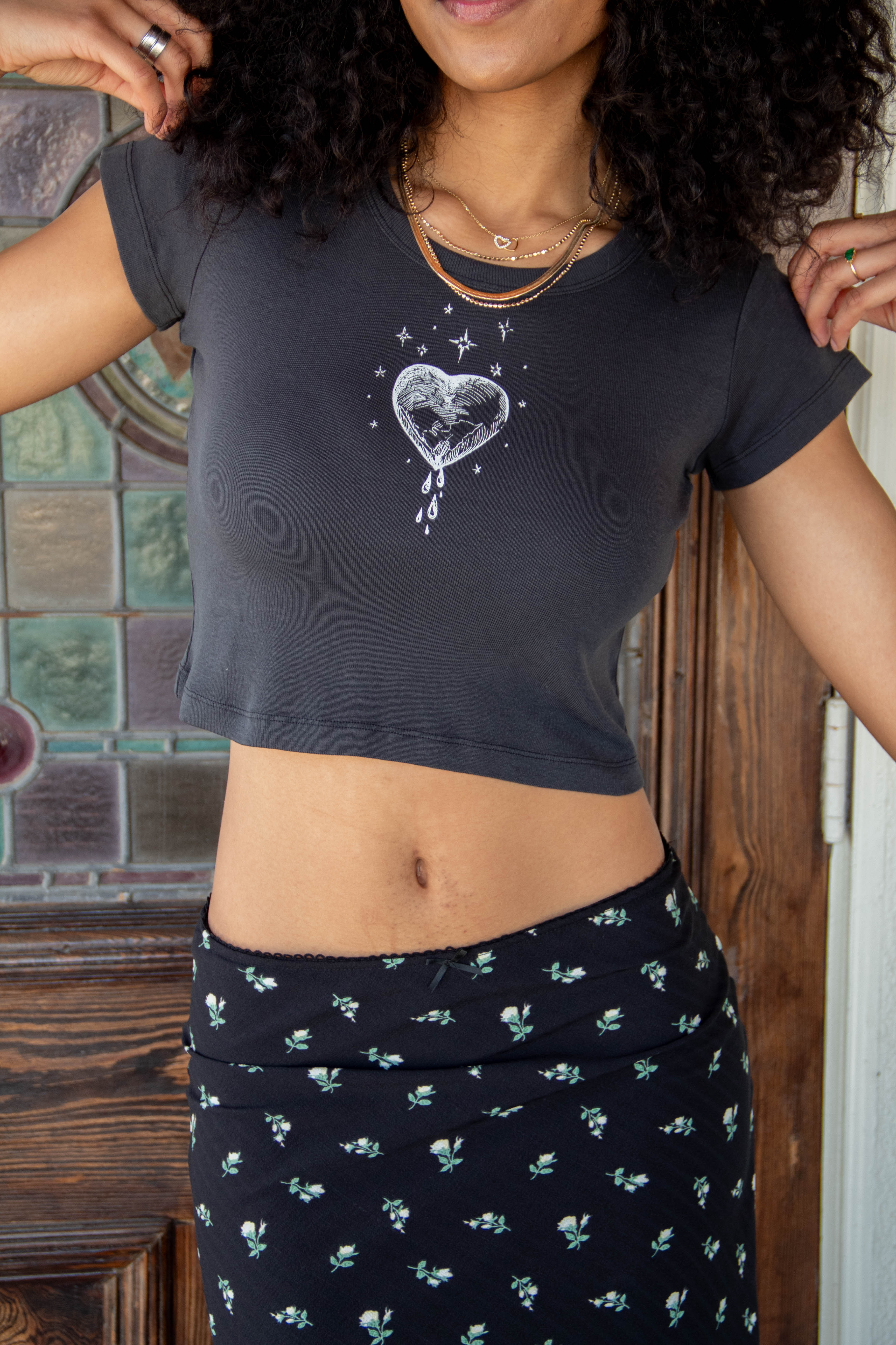 Bleeding Heart OG Graphic Babydoll Tee