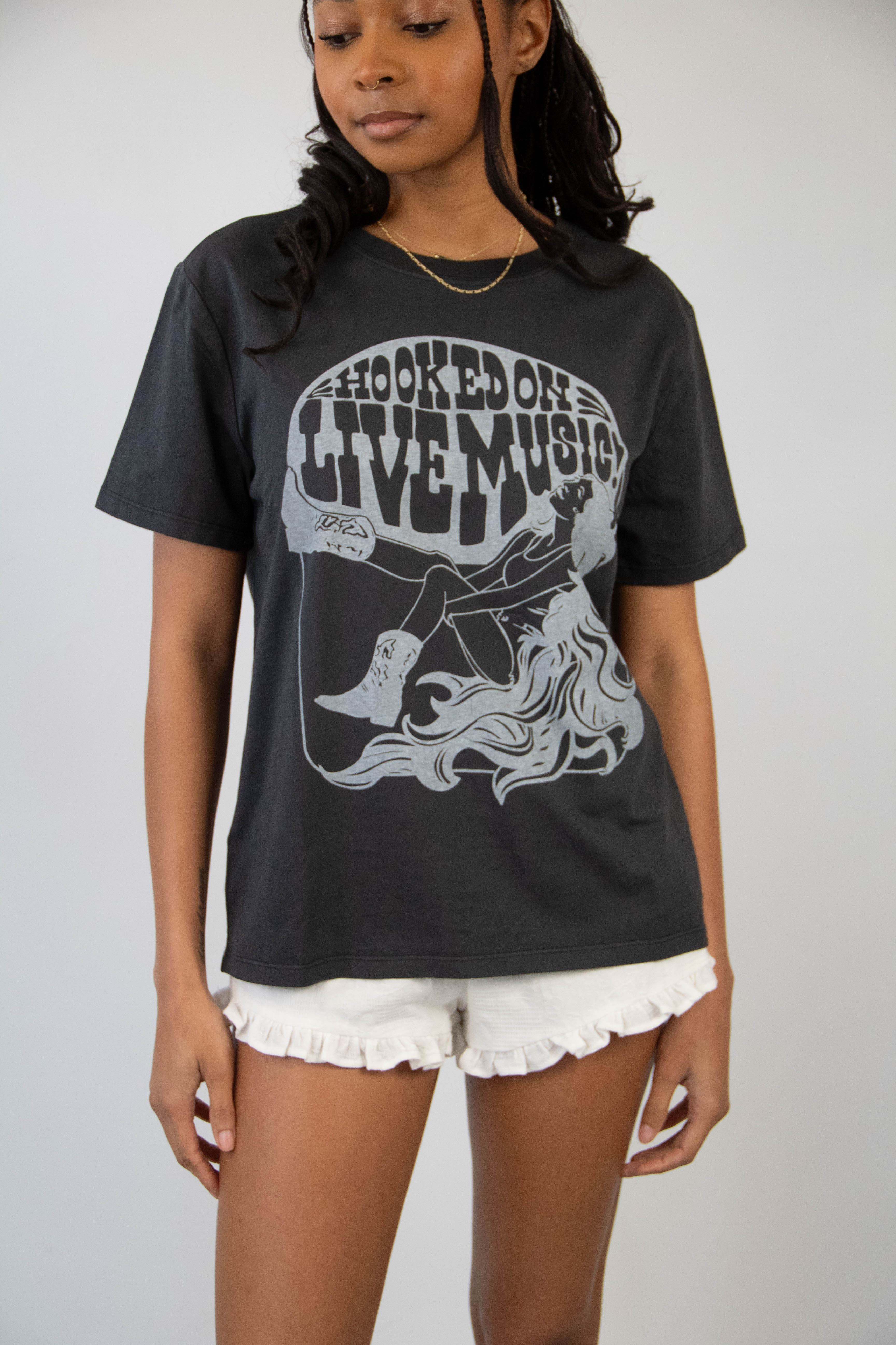 Hooked On Live Music BF Graphic Tee