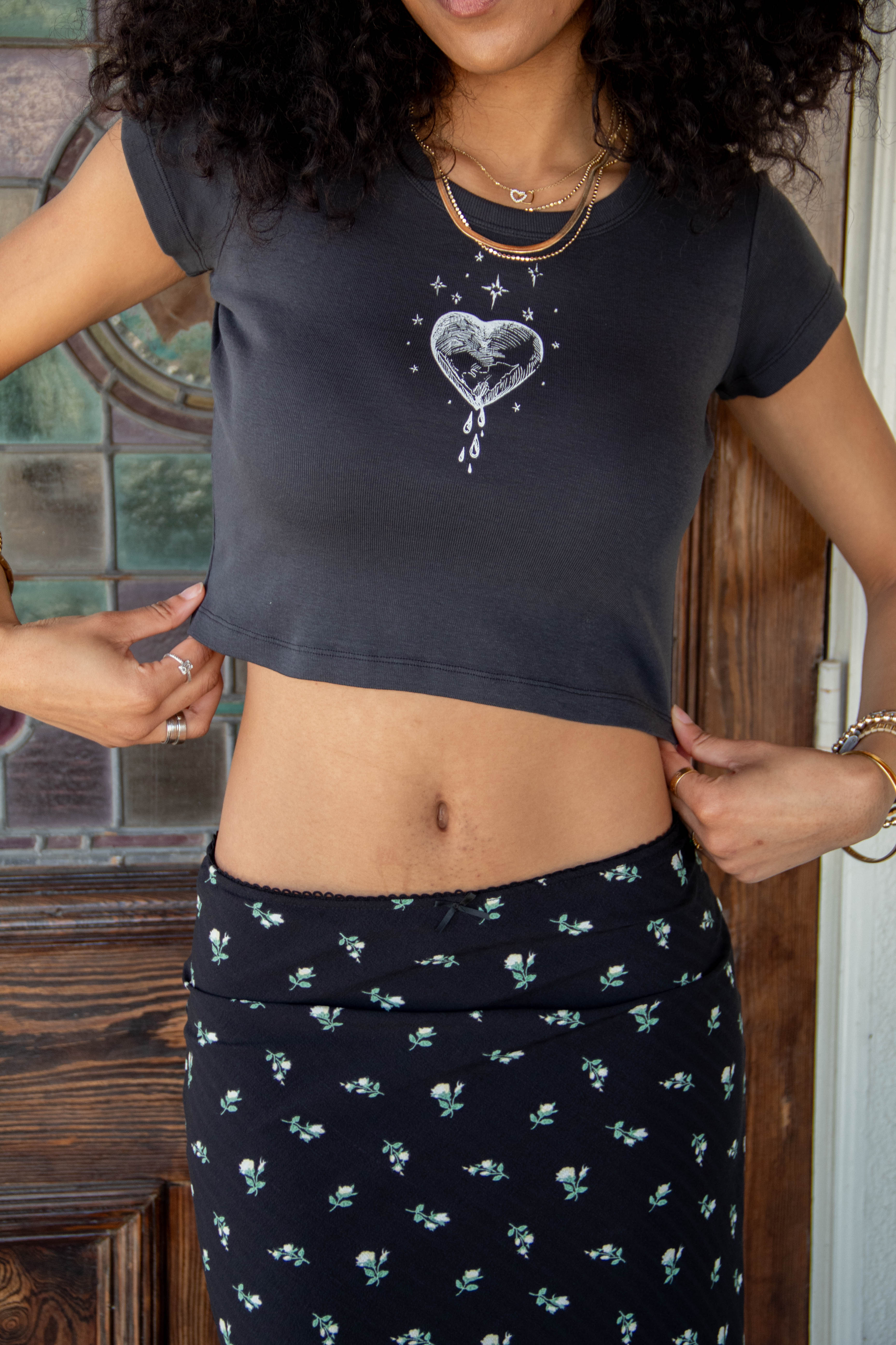 Bleeding Heart OG Graphic Babydoll Tee