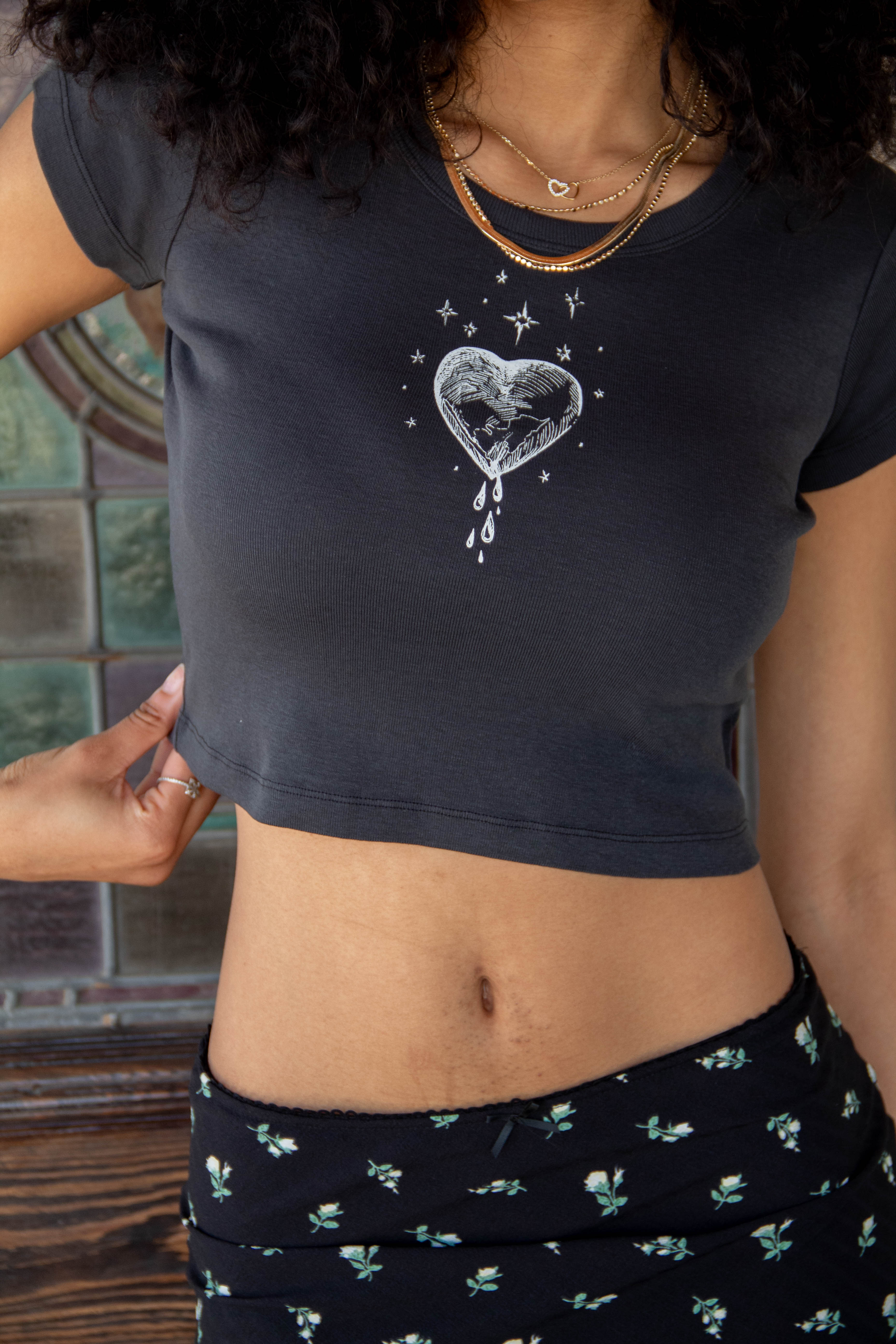 Bleeding Heart OG Graphic Babydoll Tee