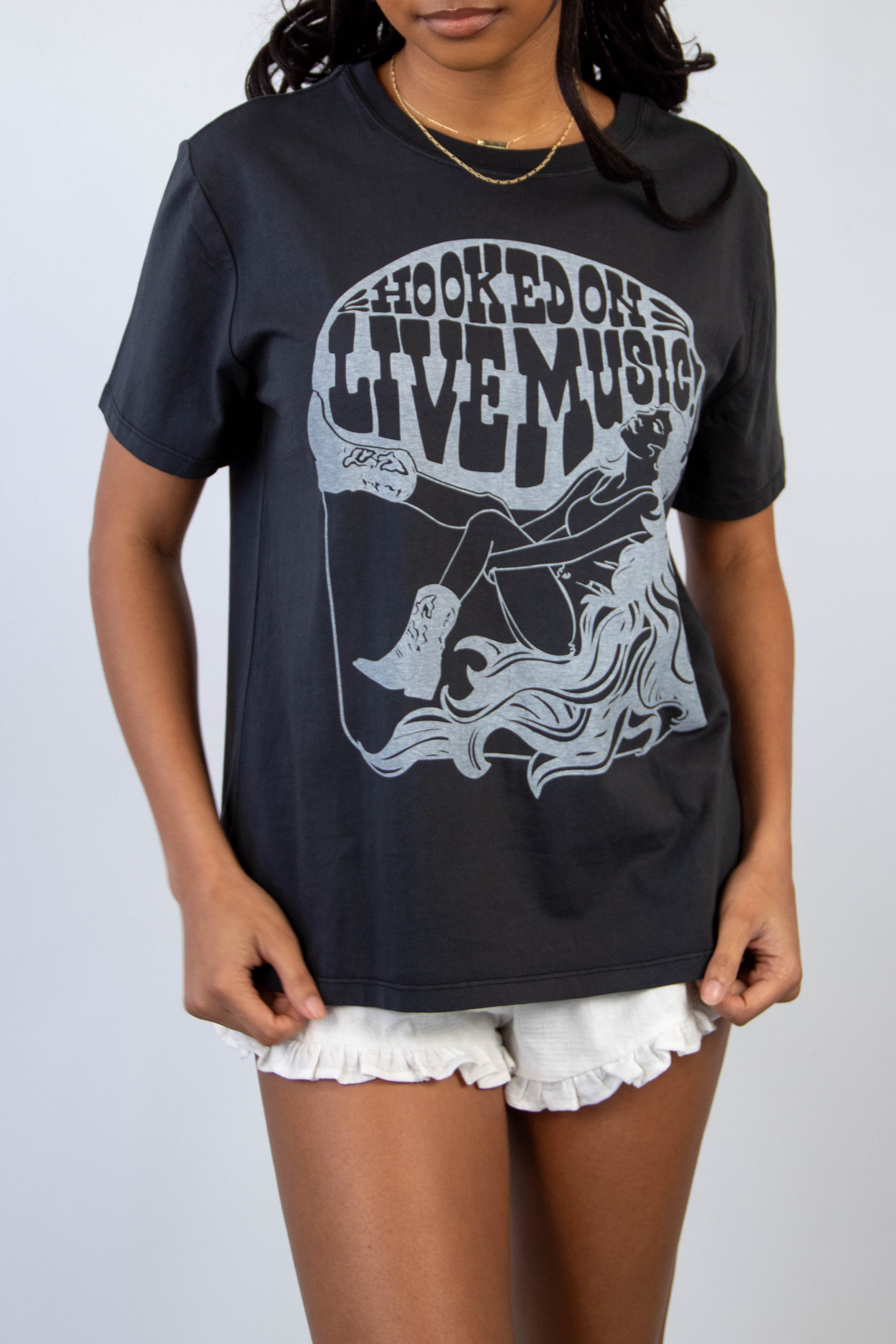 Hooked On Live Music BF Graphic Tee