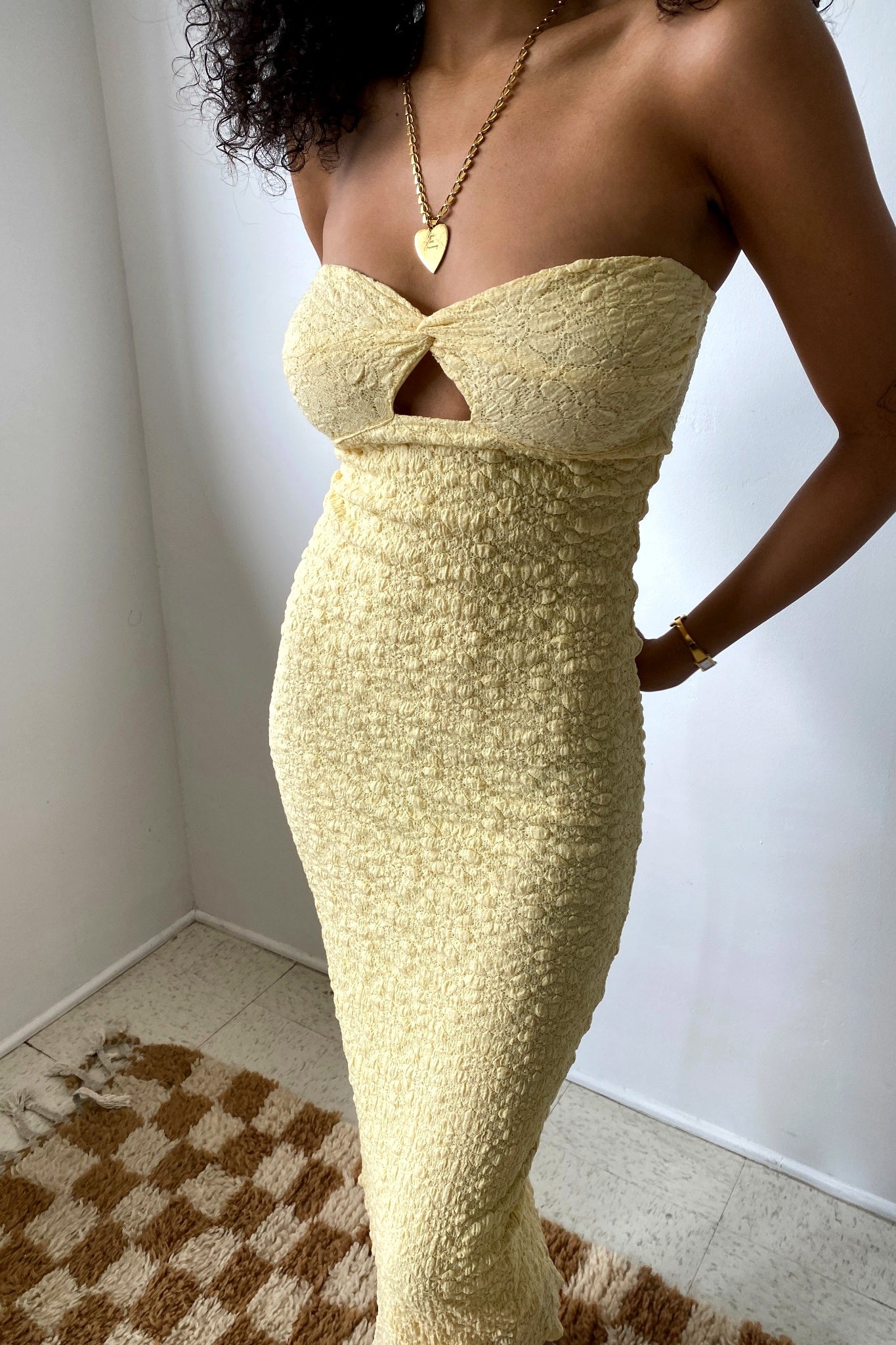 Twist-Front Midi Dress