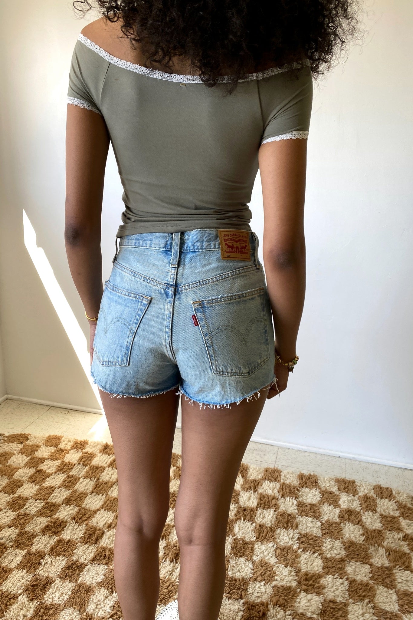 Lace Trim Off Shoulder Top