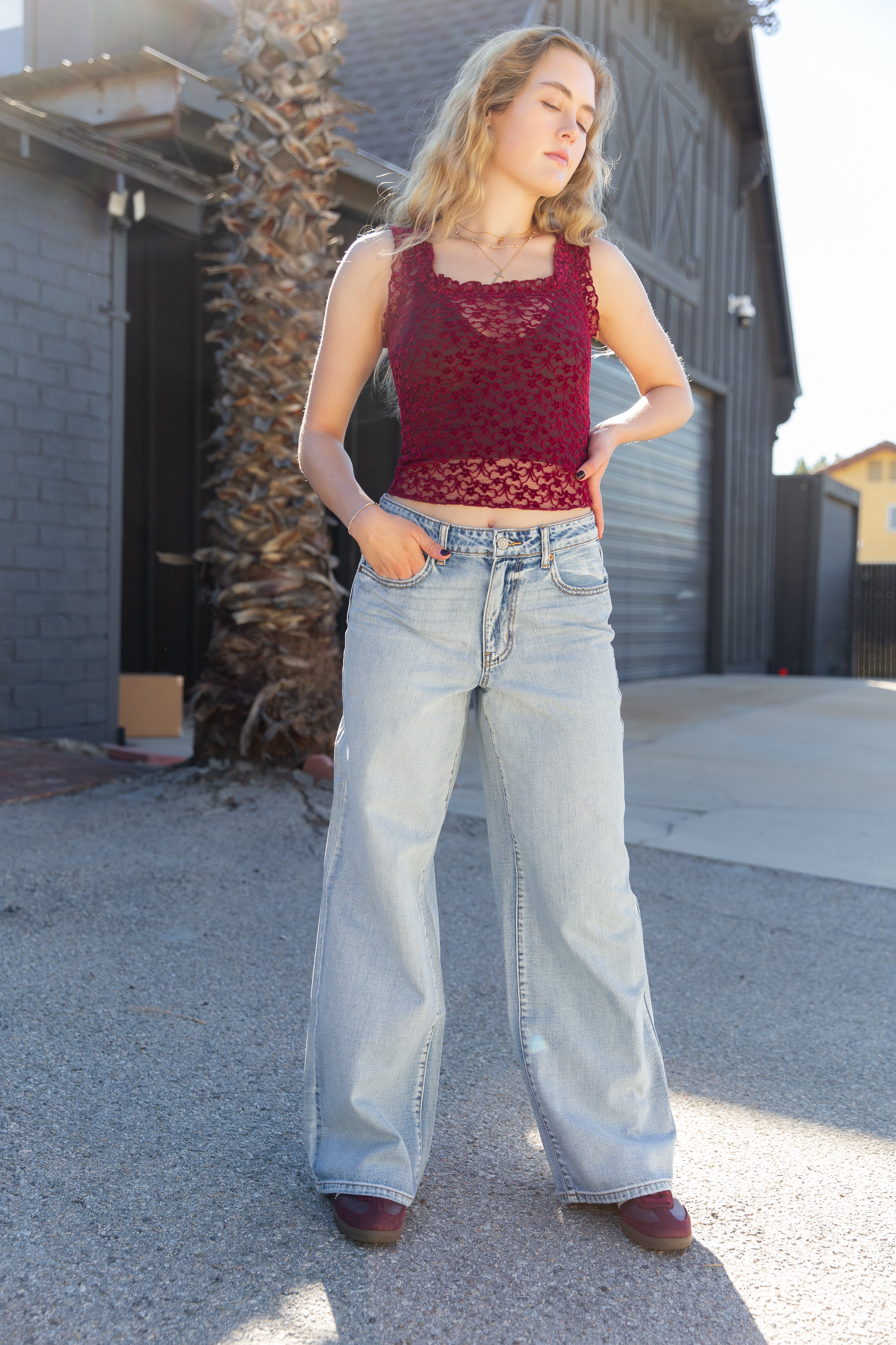 Sheer Lace Sleeveless Top
