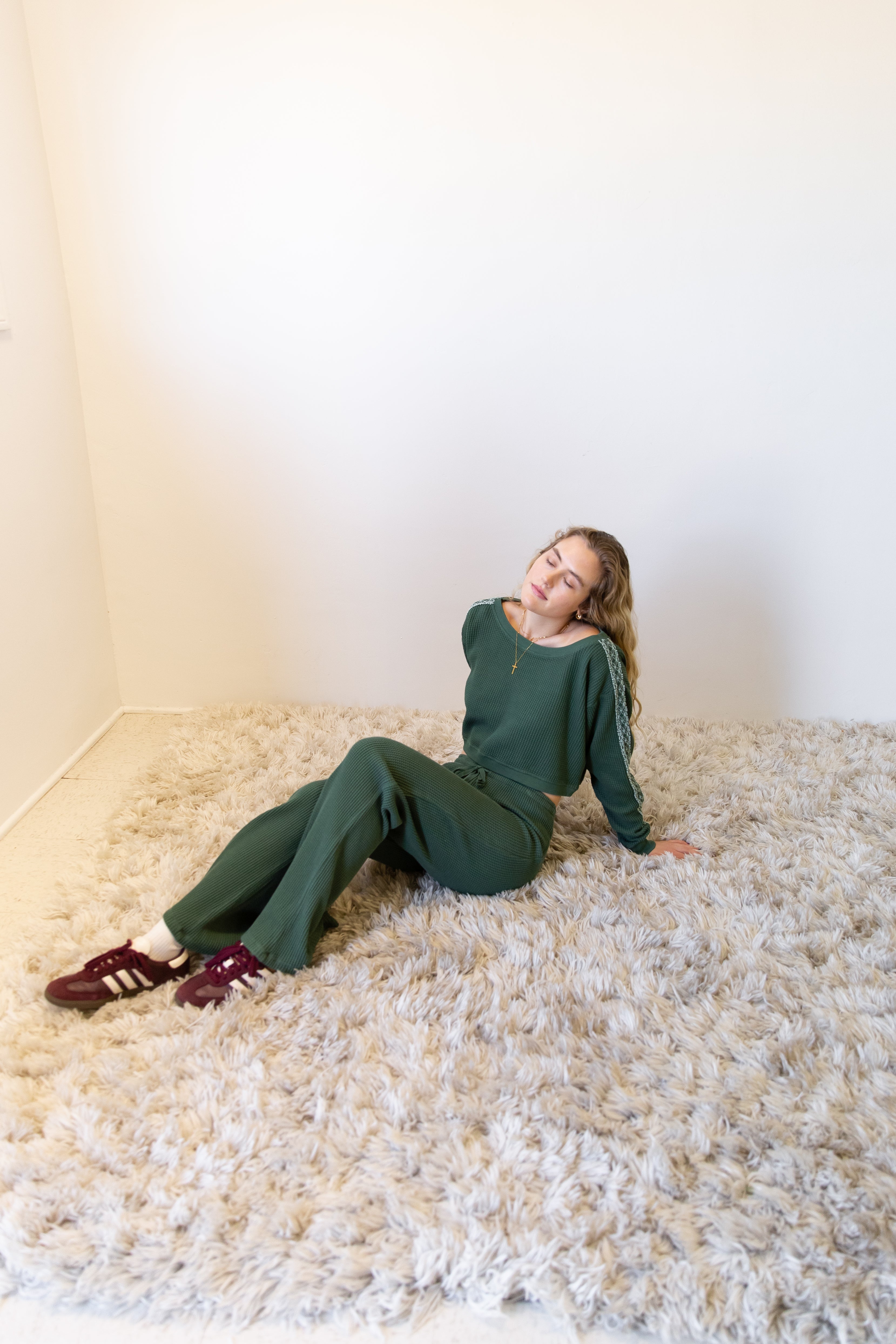 Waffle Knit Crew Top