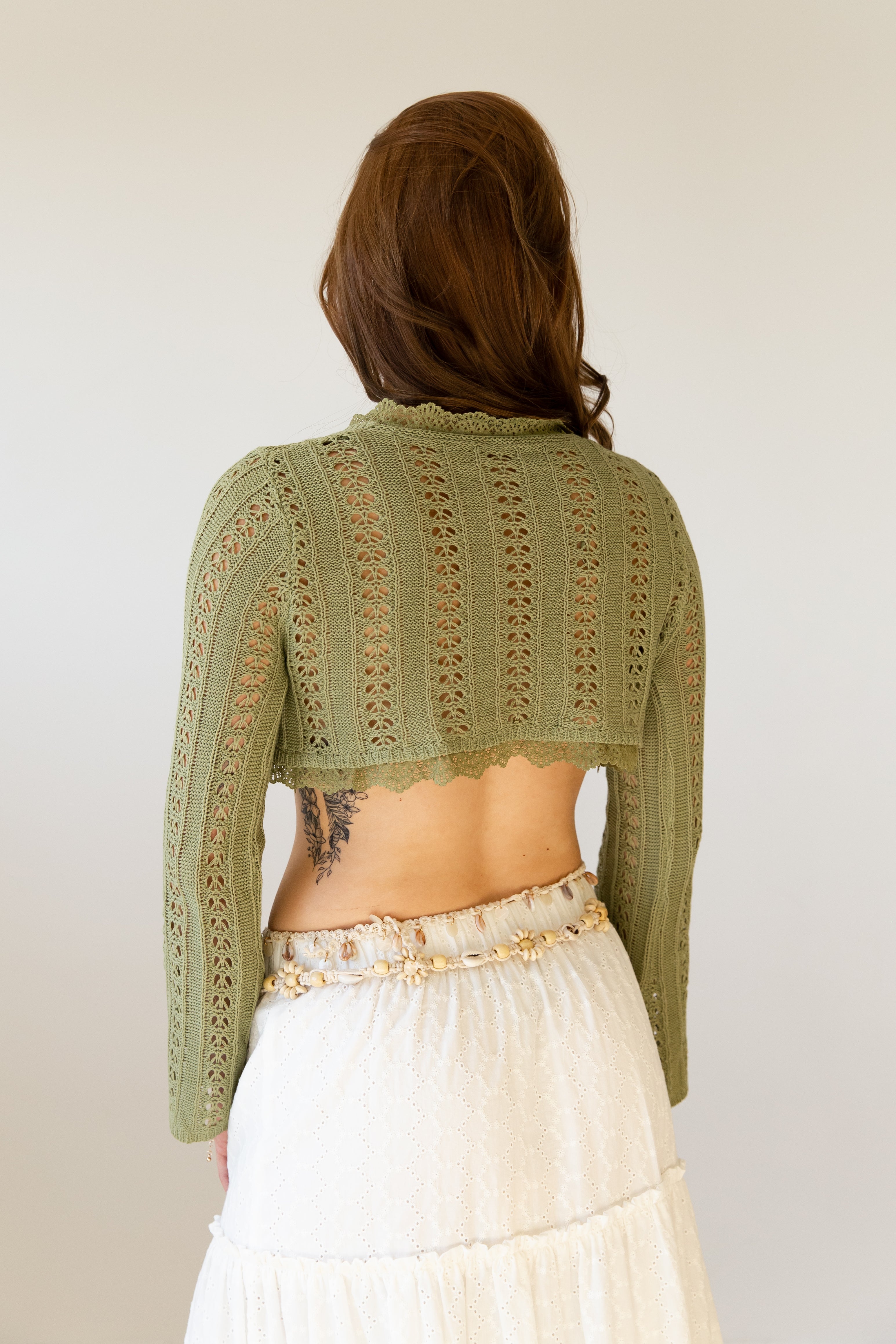 Crochet Tie-Front Crop Top