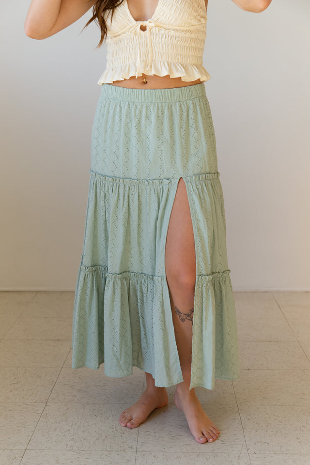 Eyelet Maxi Skirt