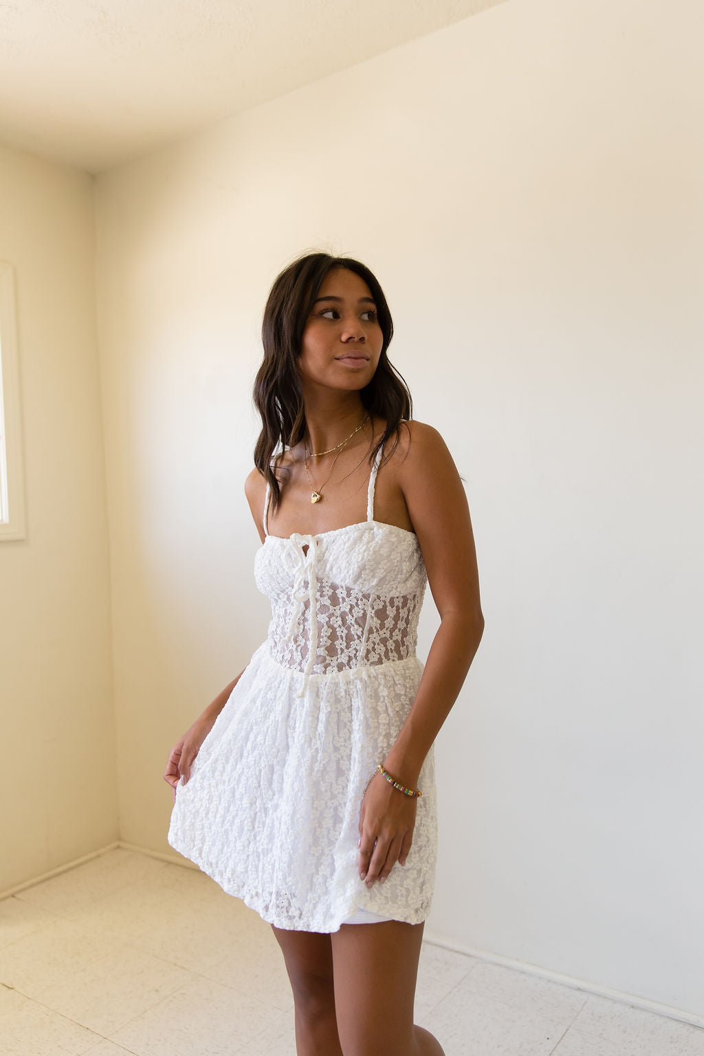 Lace Corset Mini Dress