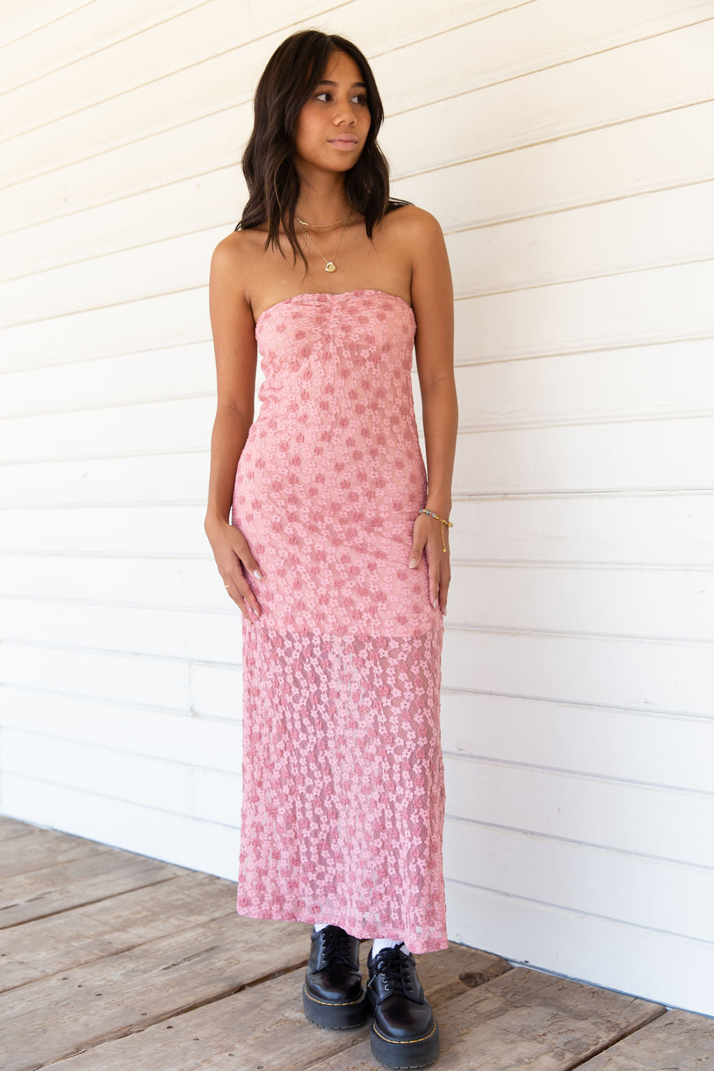 Floral Strapless Maxi Dress