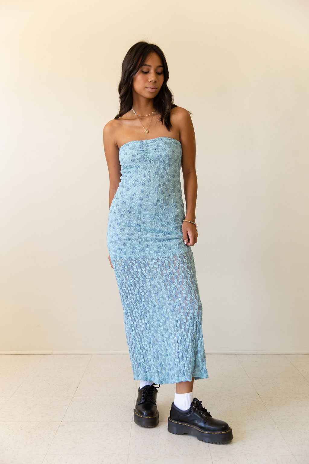 Floral Strapless Maxi Dress