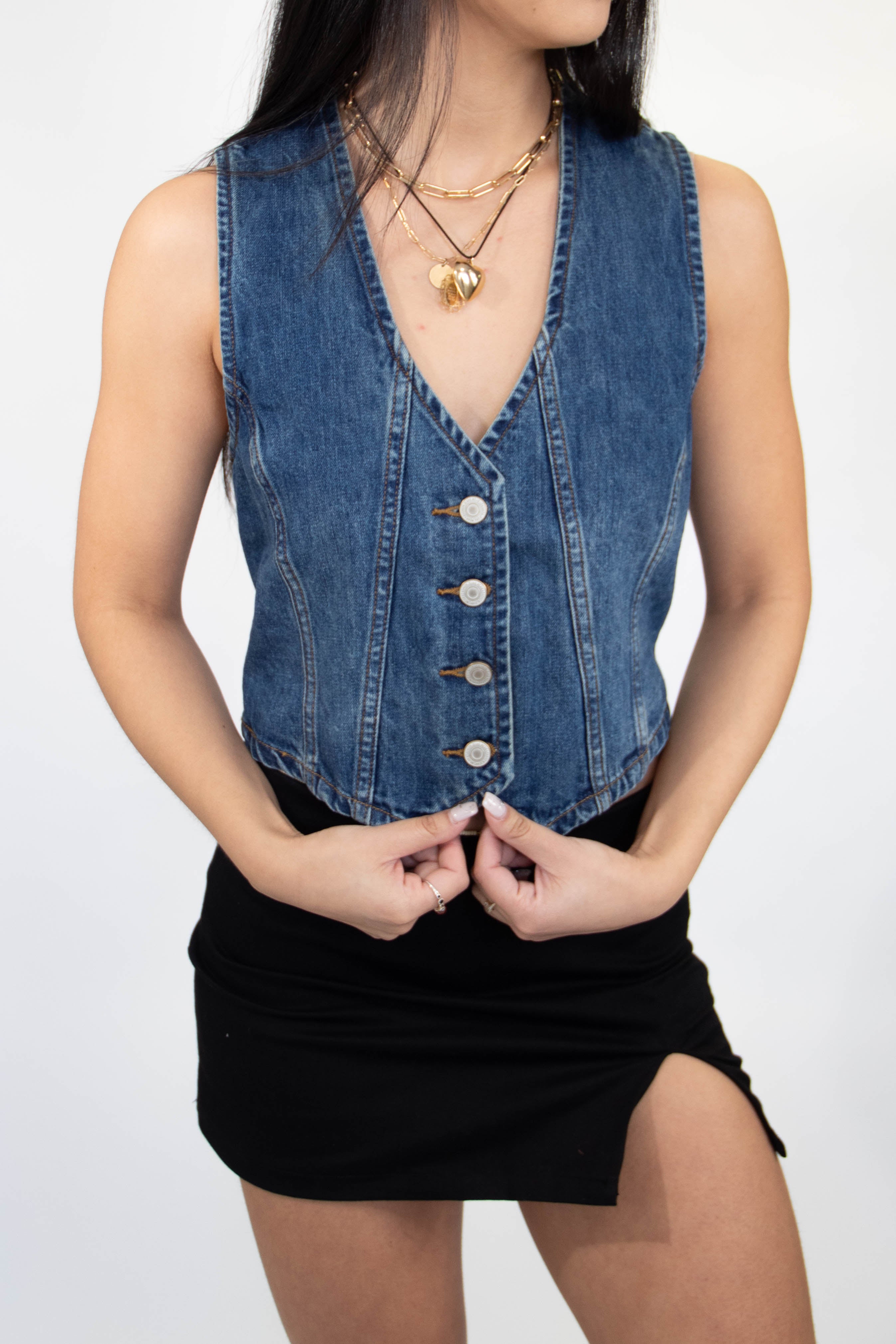 Denim Vest by For Good