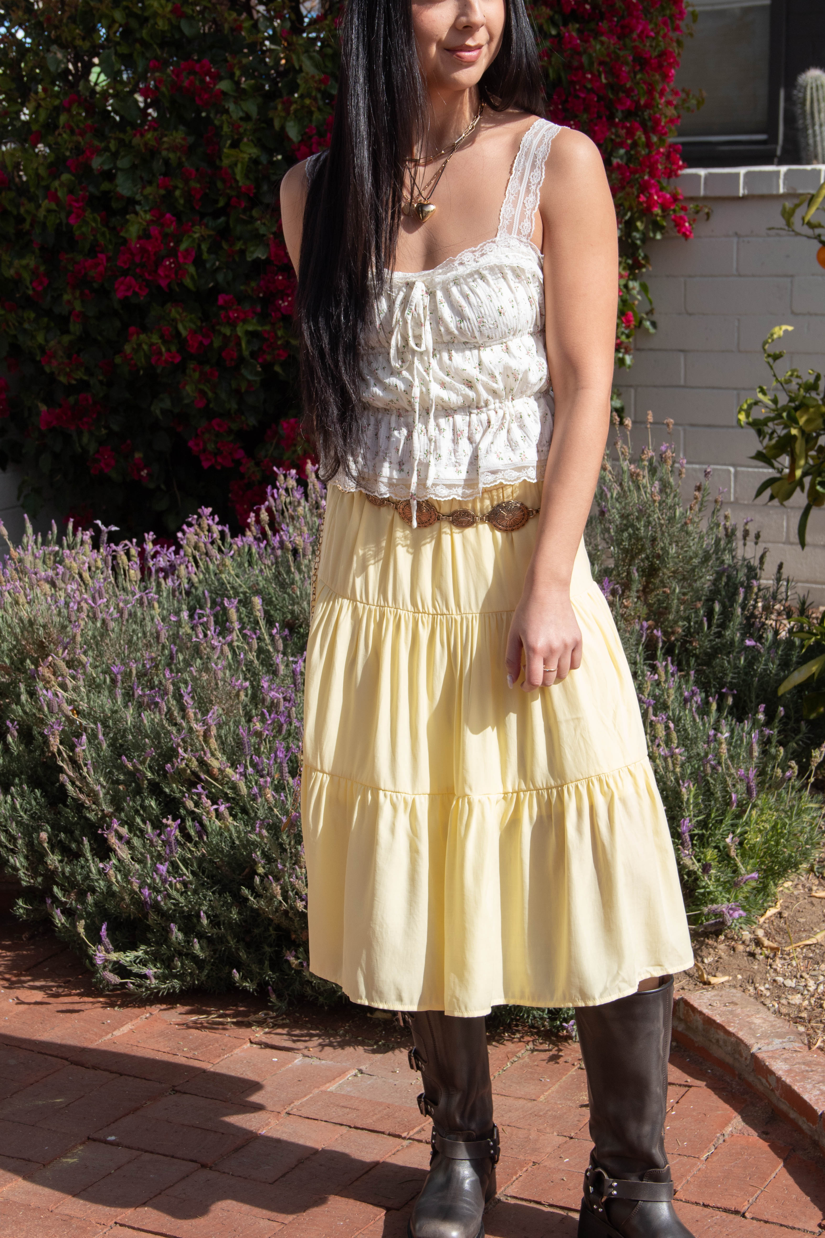 Tiered Midi Skirt