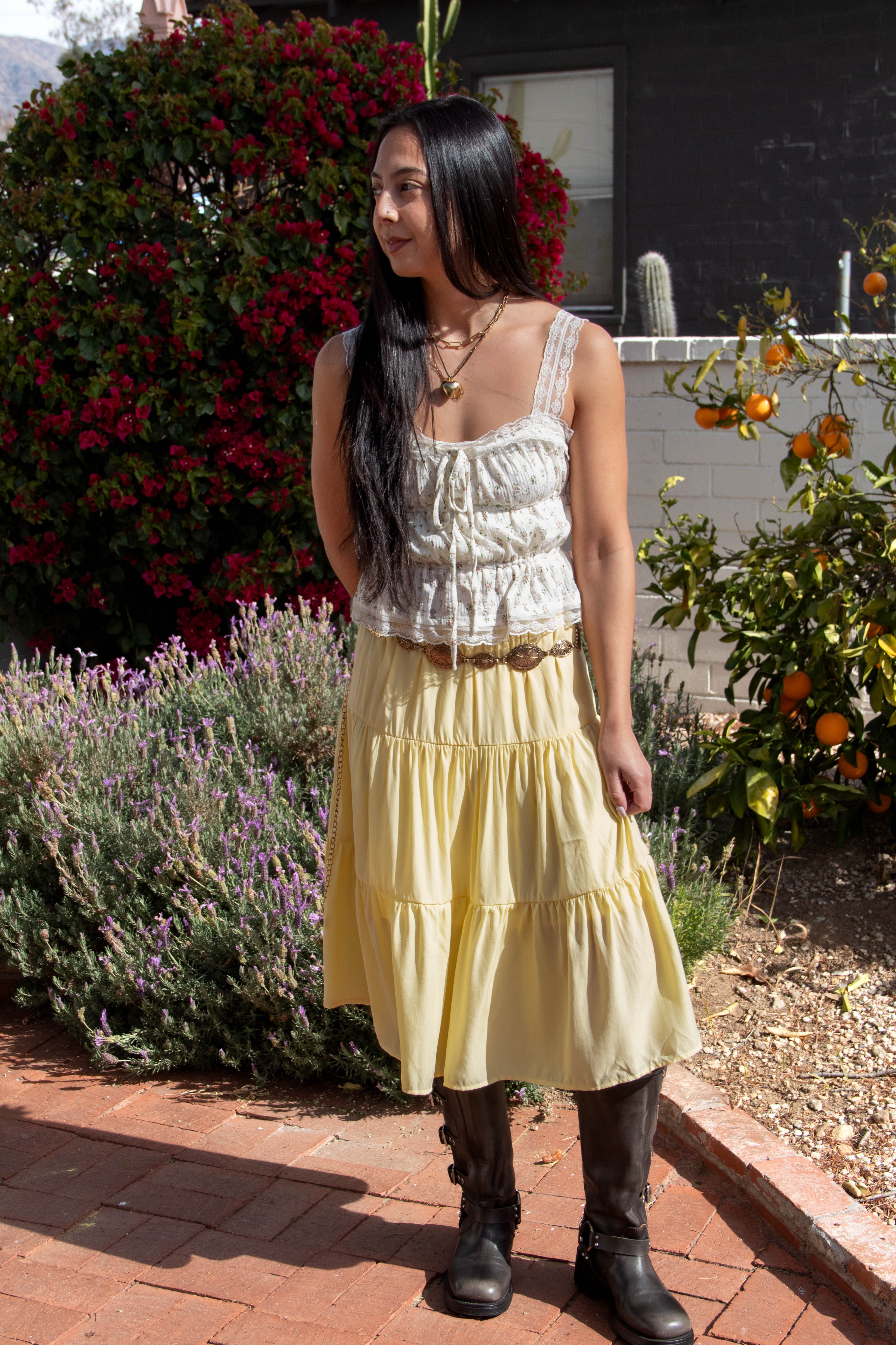 Tiered Midi Skirt