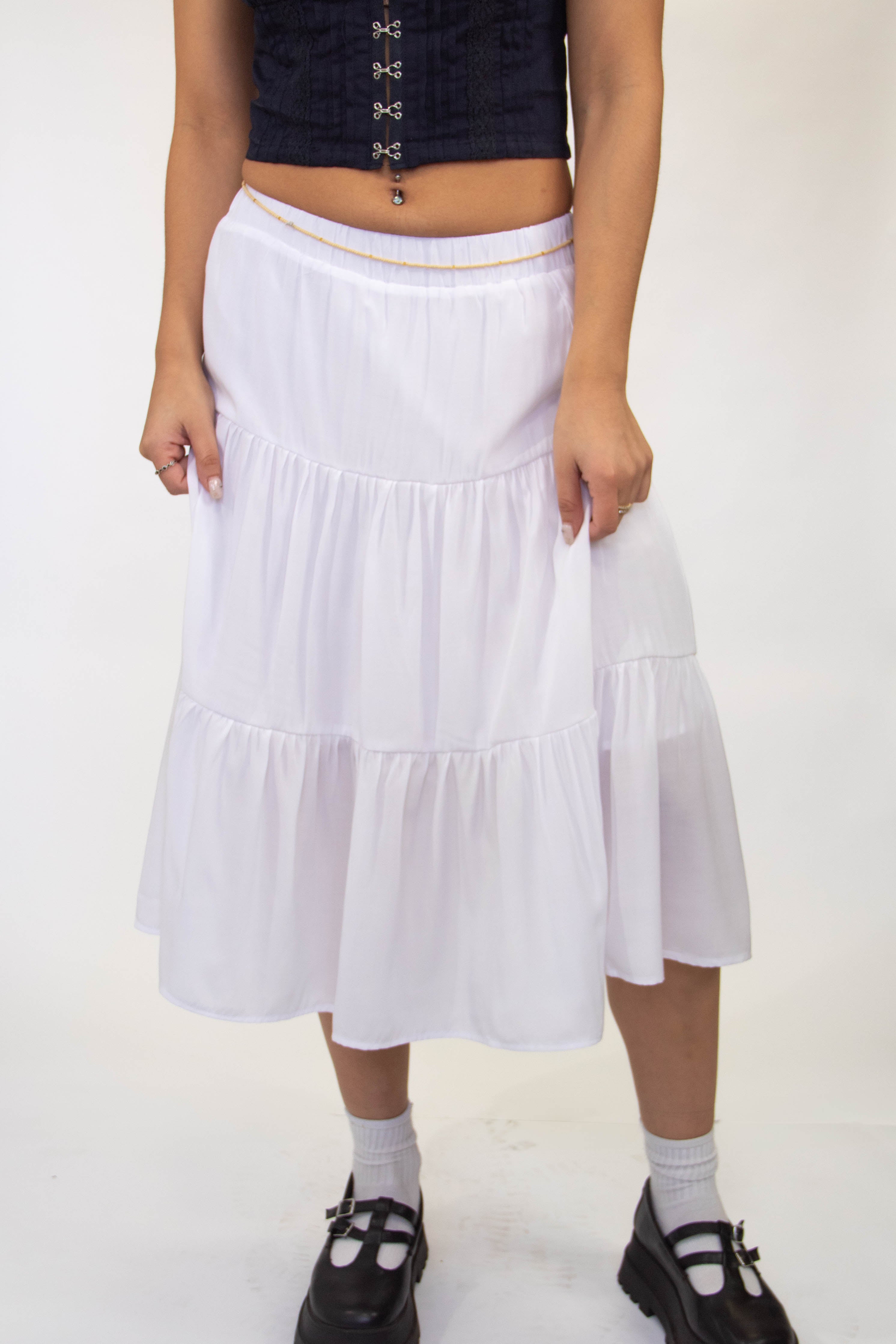 Tiered Midi Skirt