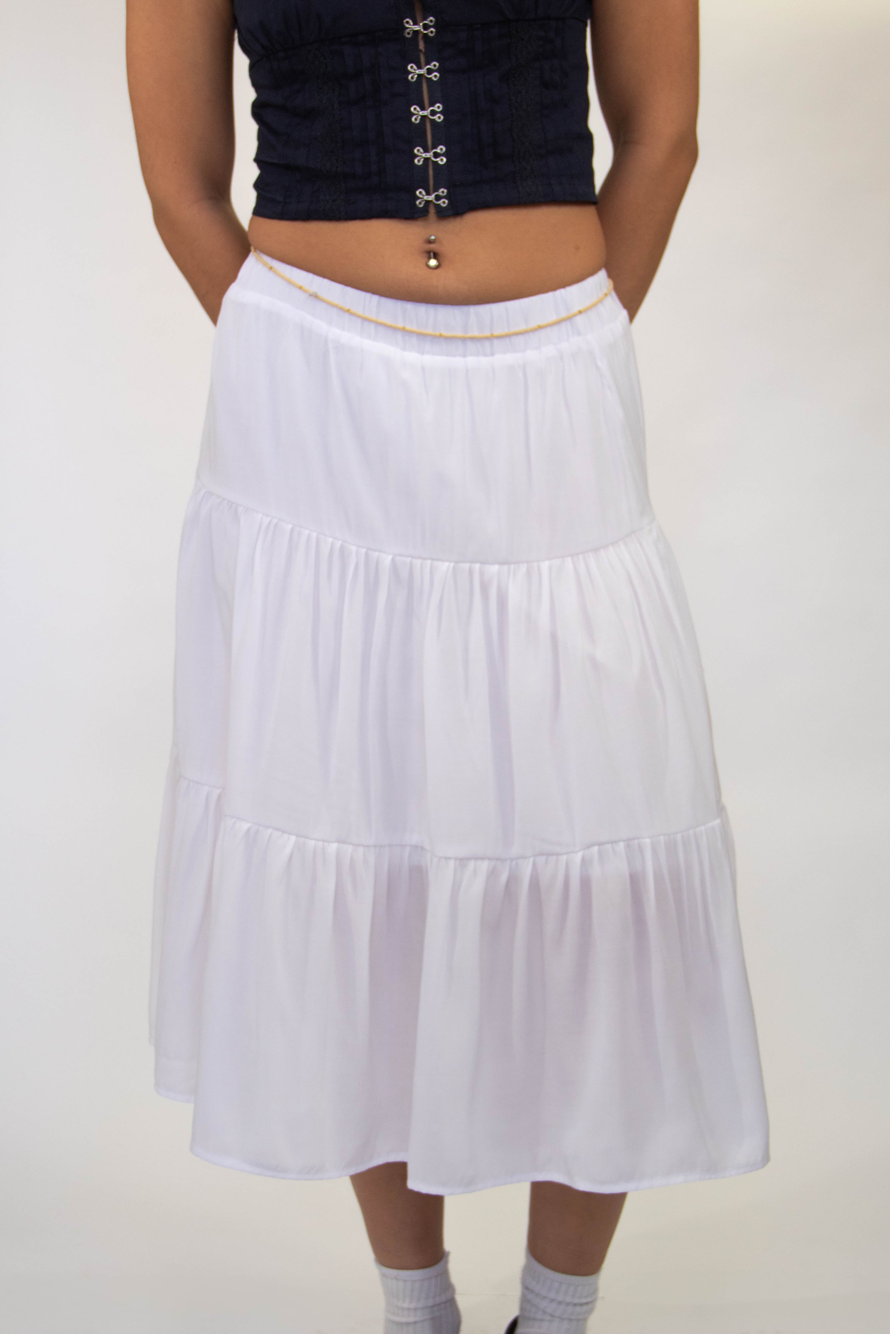 Tiered Midi Skirt