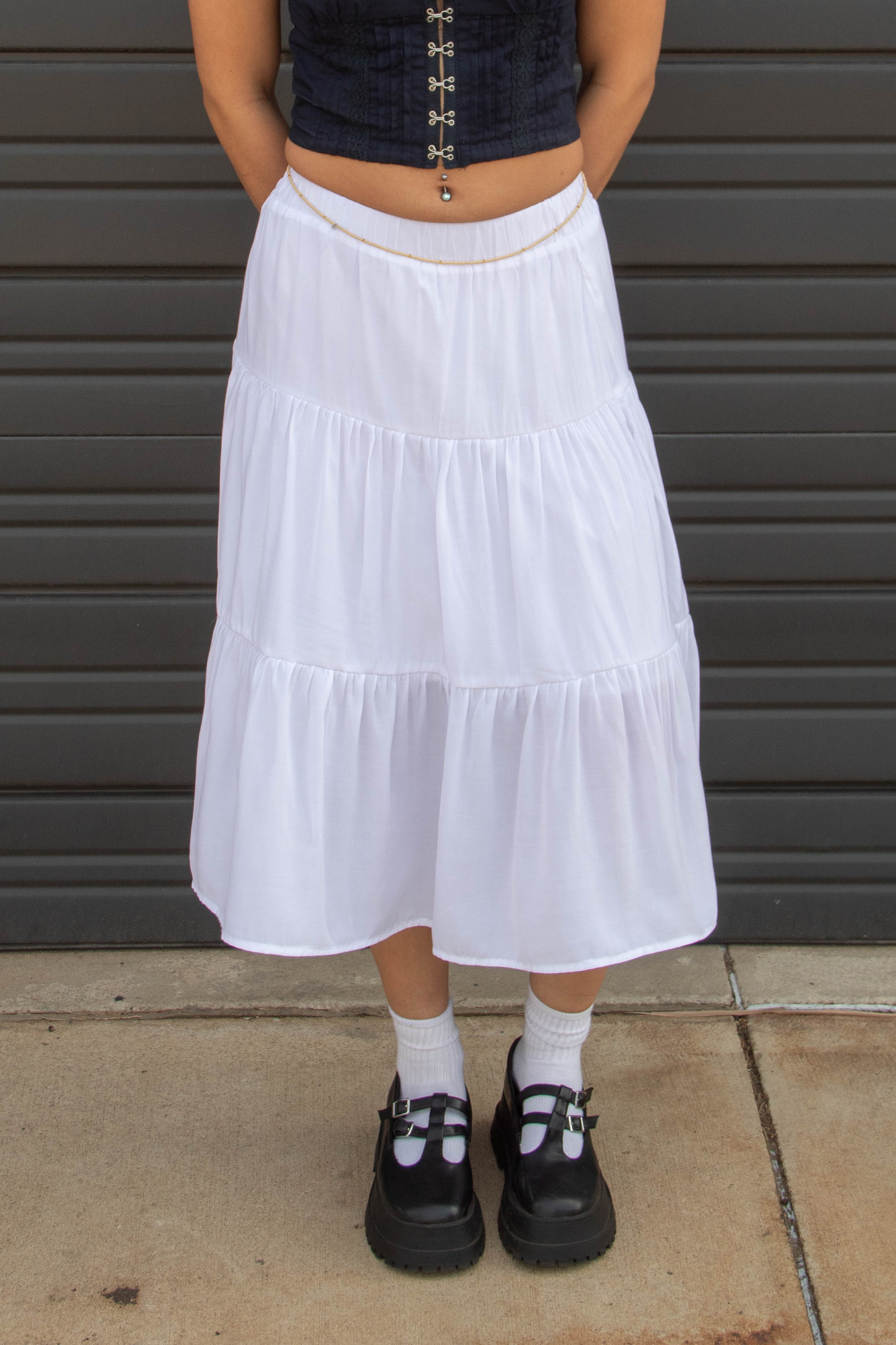 Tiered Midi Skirt