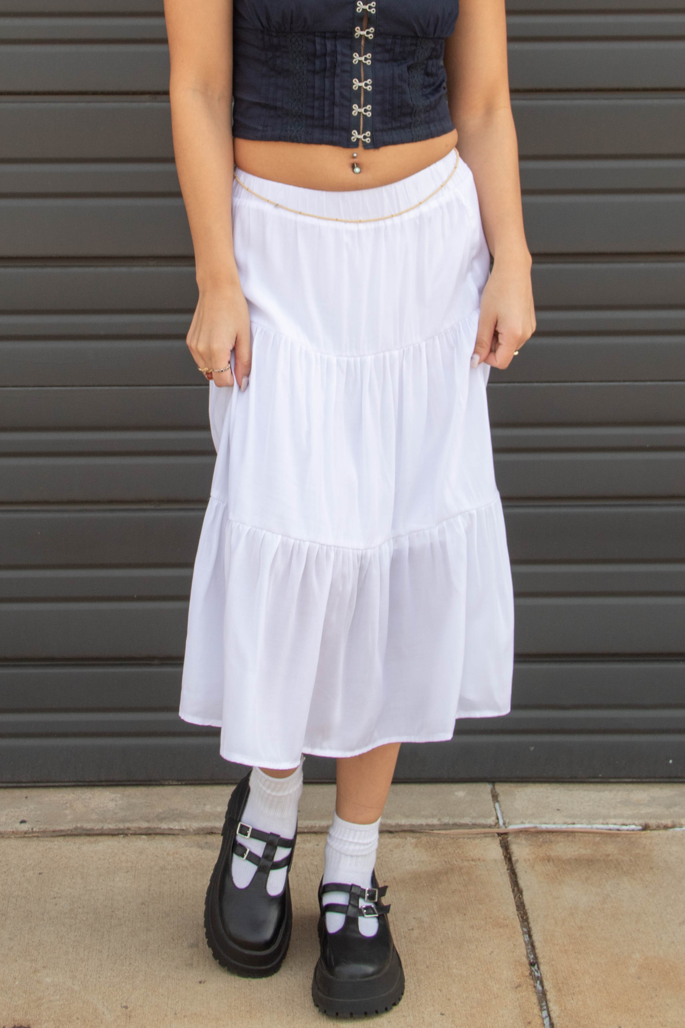 Tiered Midi Skirt