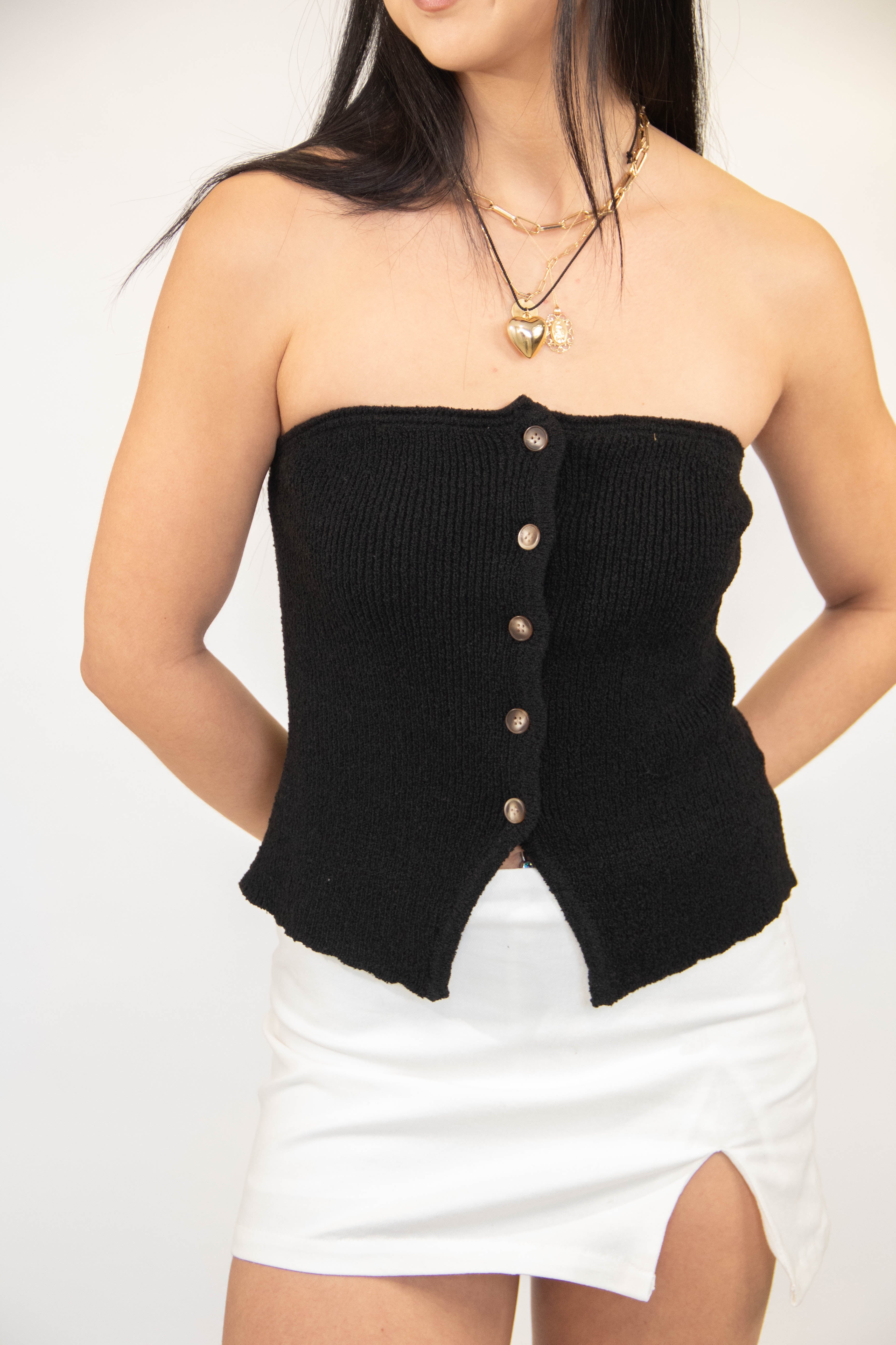 Ribbed Knit Tube Top by For Good