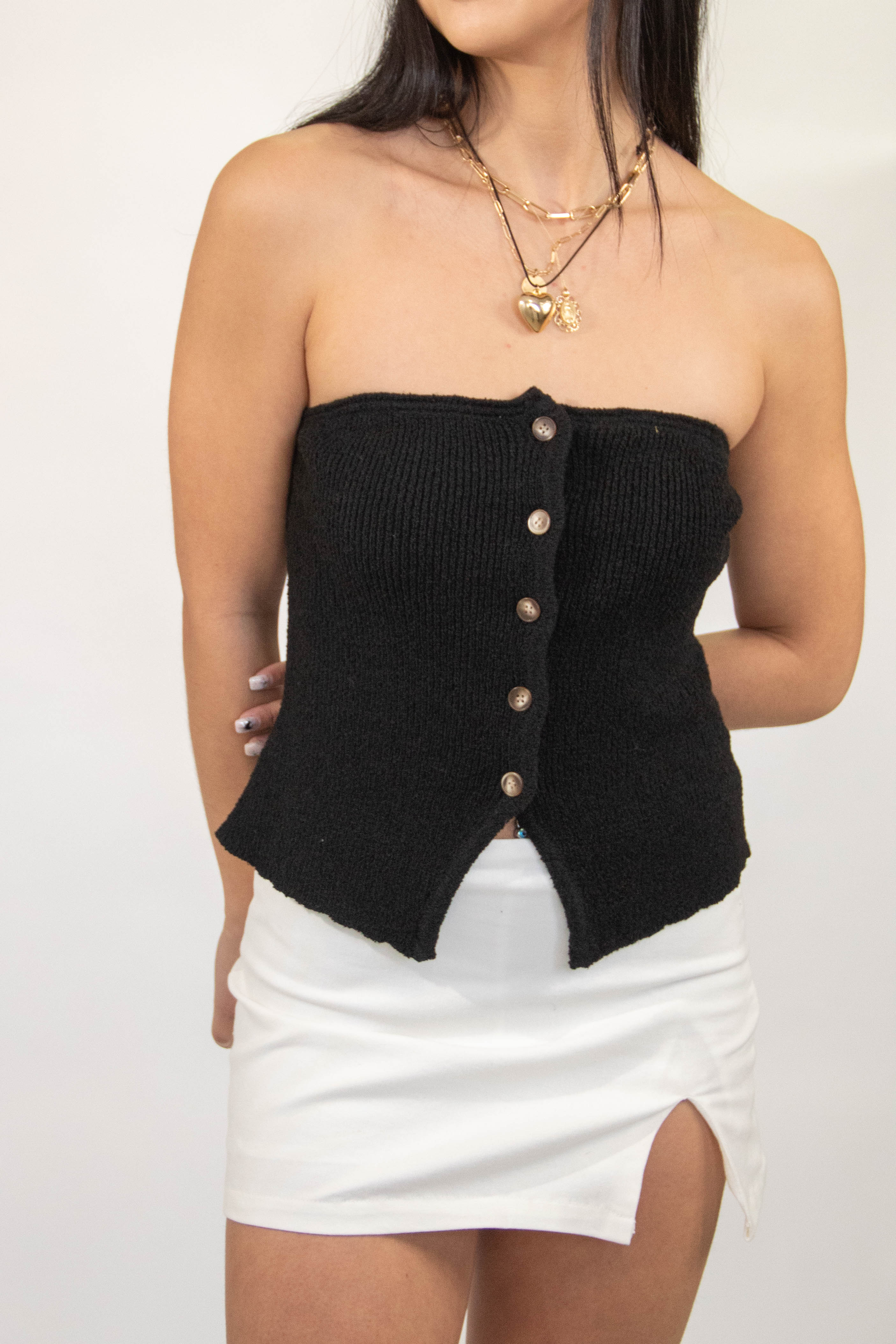 Ribbed Knit Tube Top by For Good