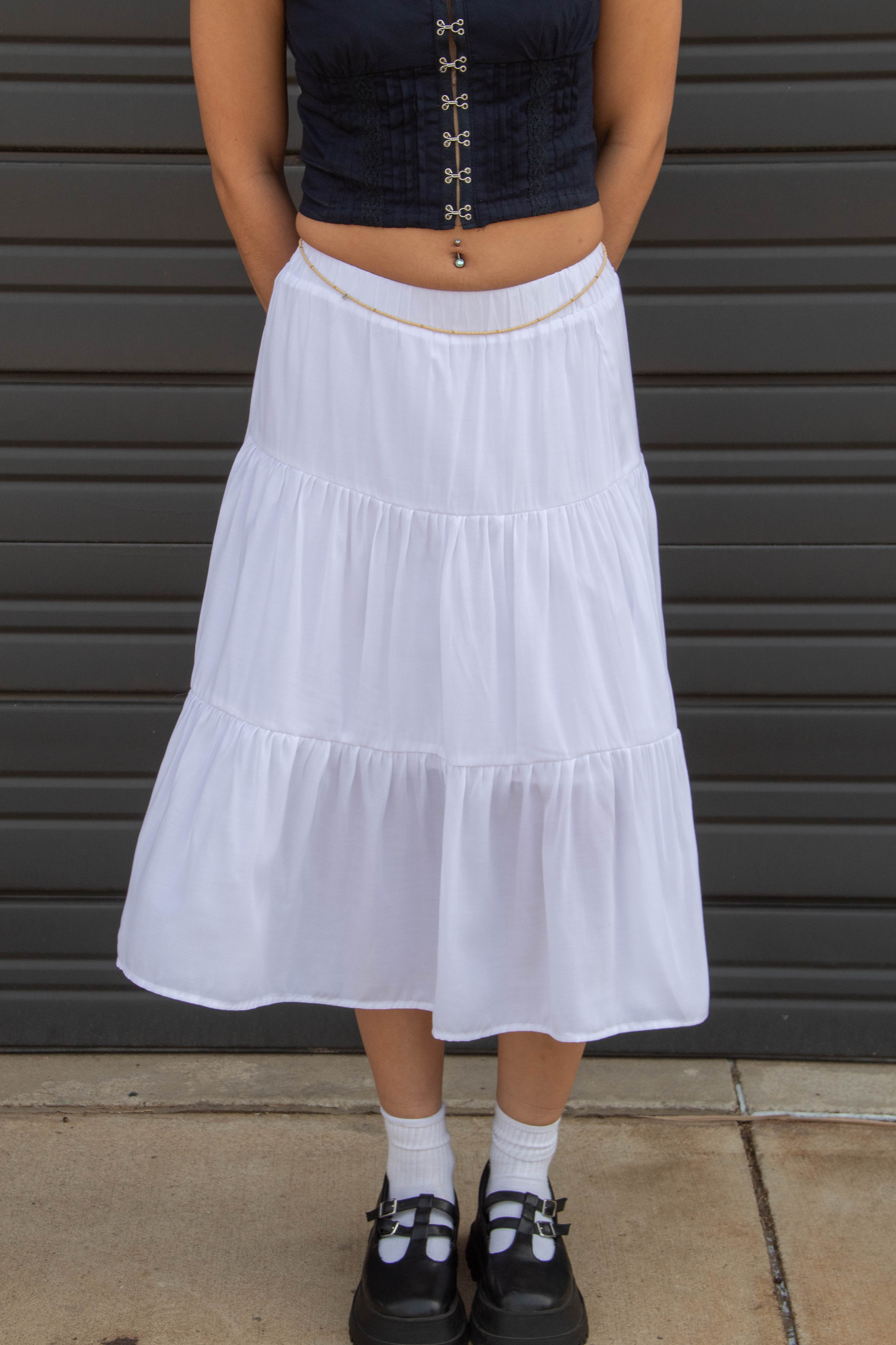 Tiered Midi Skirt