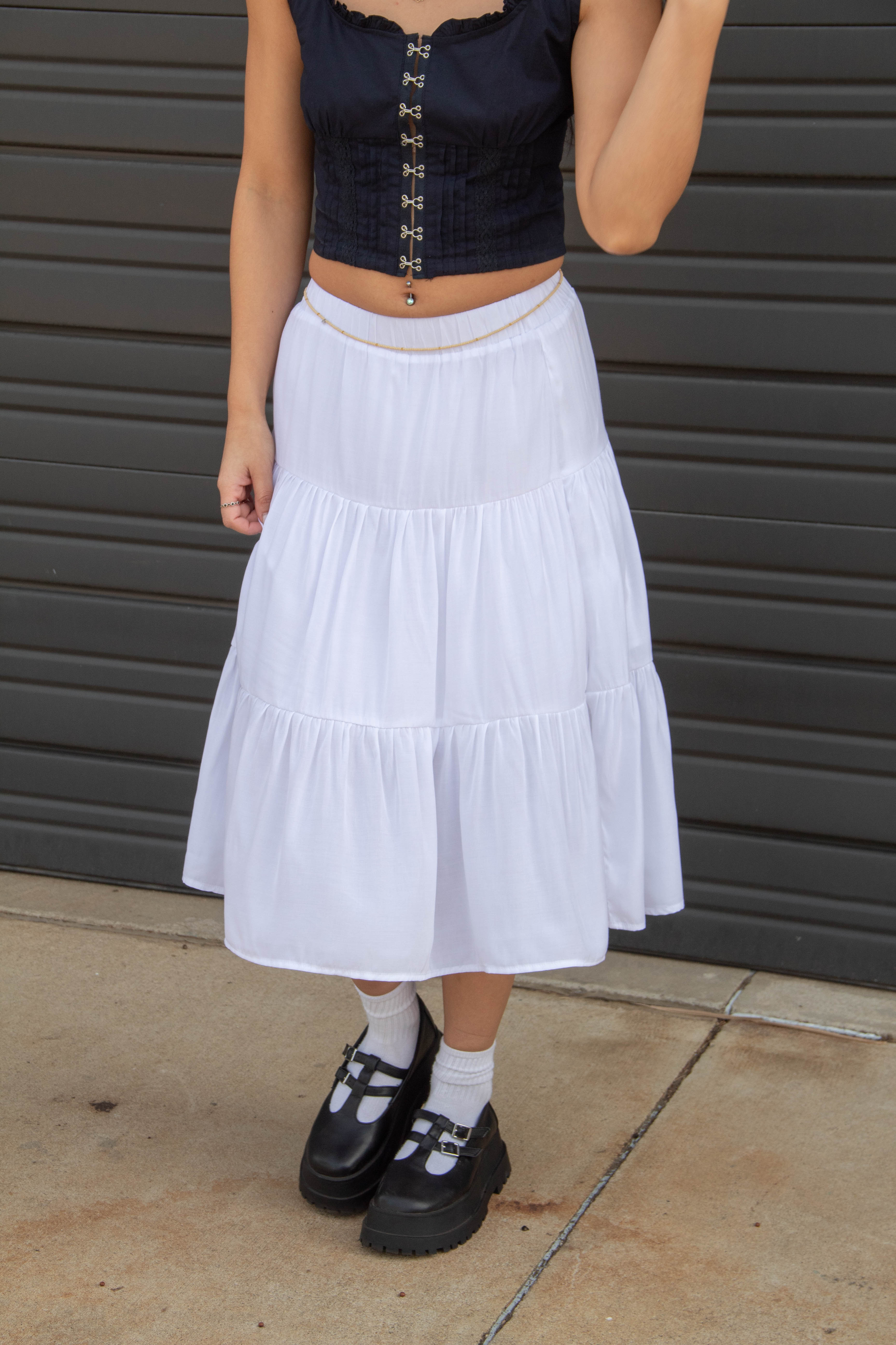 Tiered Midi Skirt