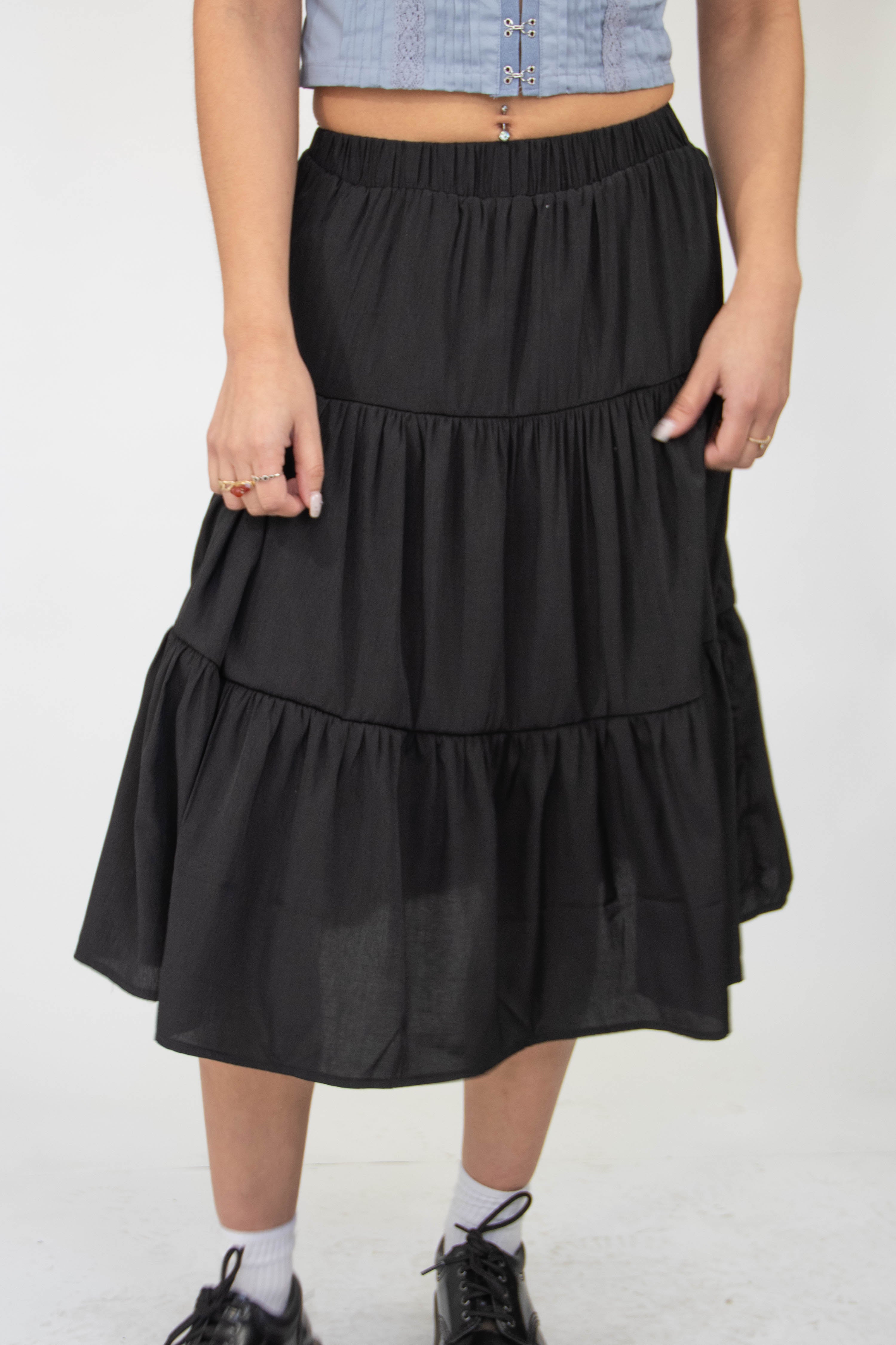 Tiered Midi Skirt