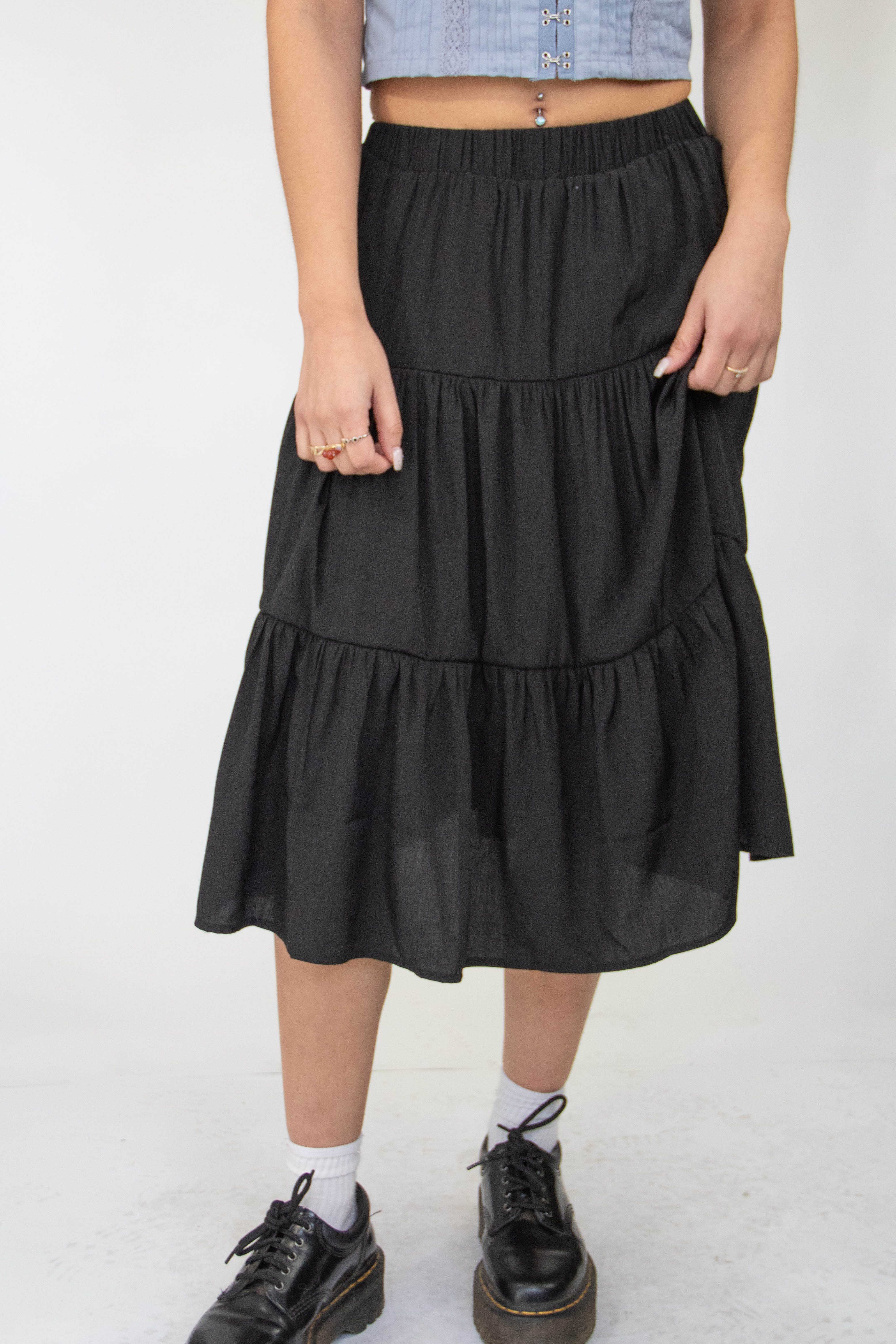 Tiered Midi Skirt