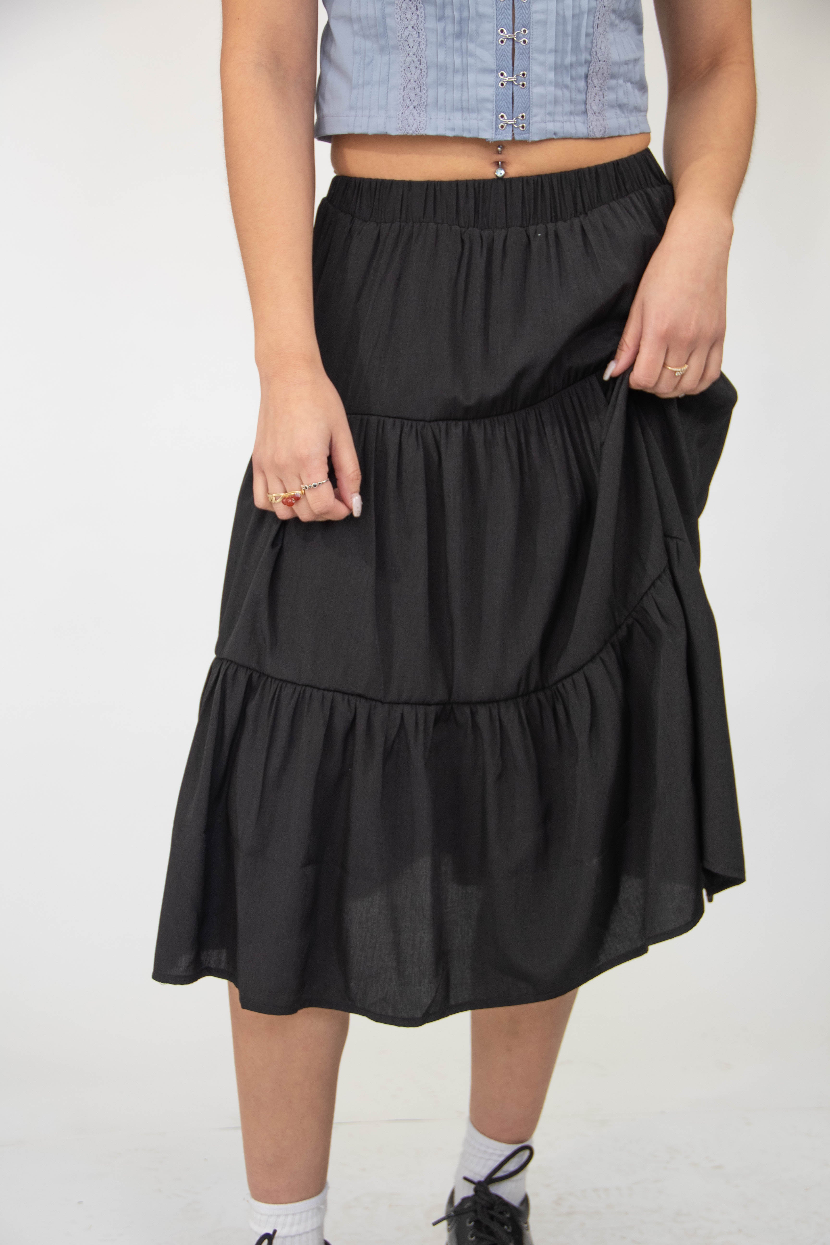 Tiered Midi Skirt