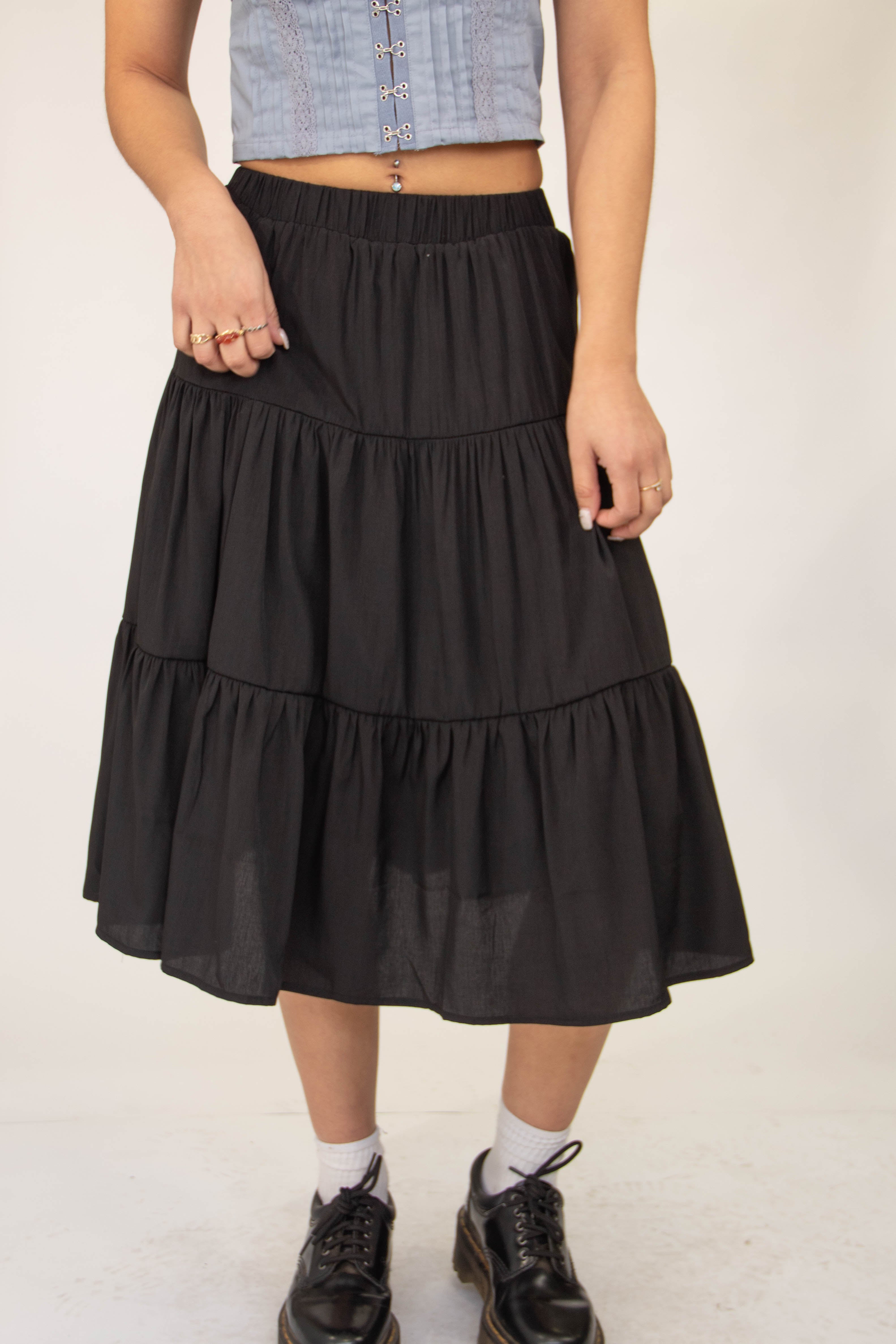 Tiered Midi Skirt