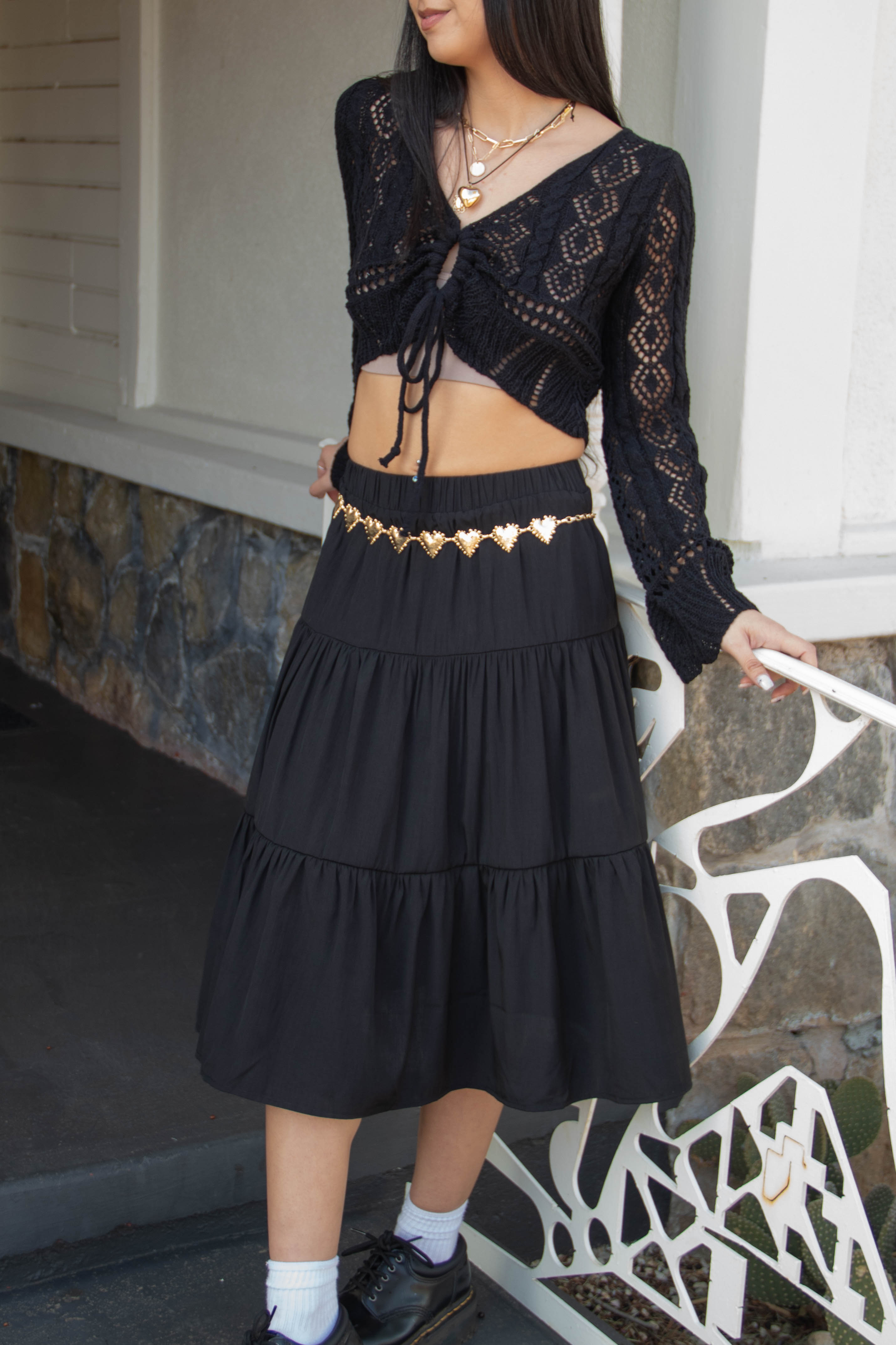 Tiered Midi Skirt