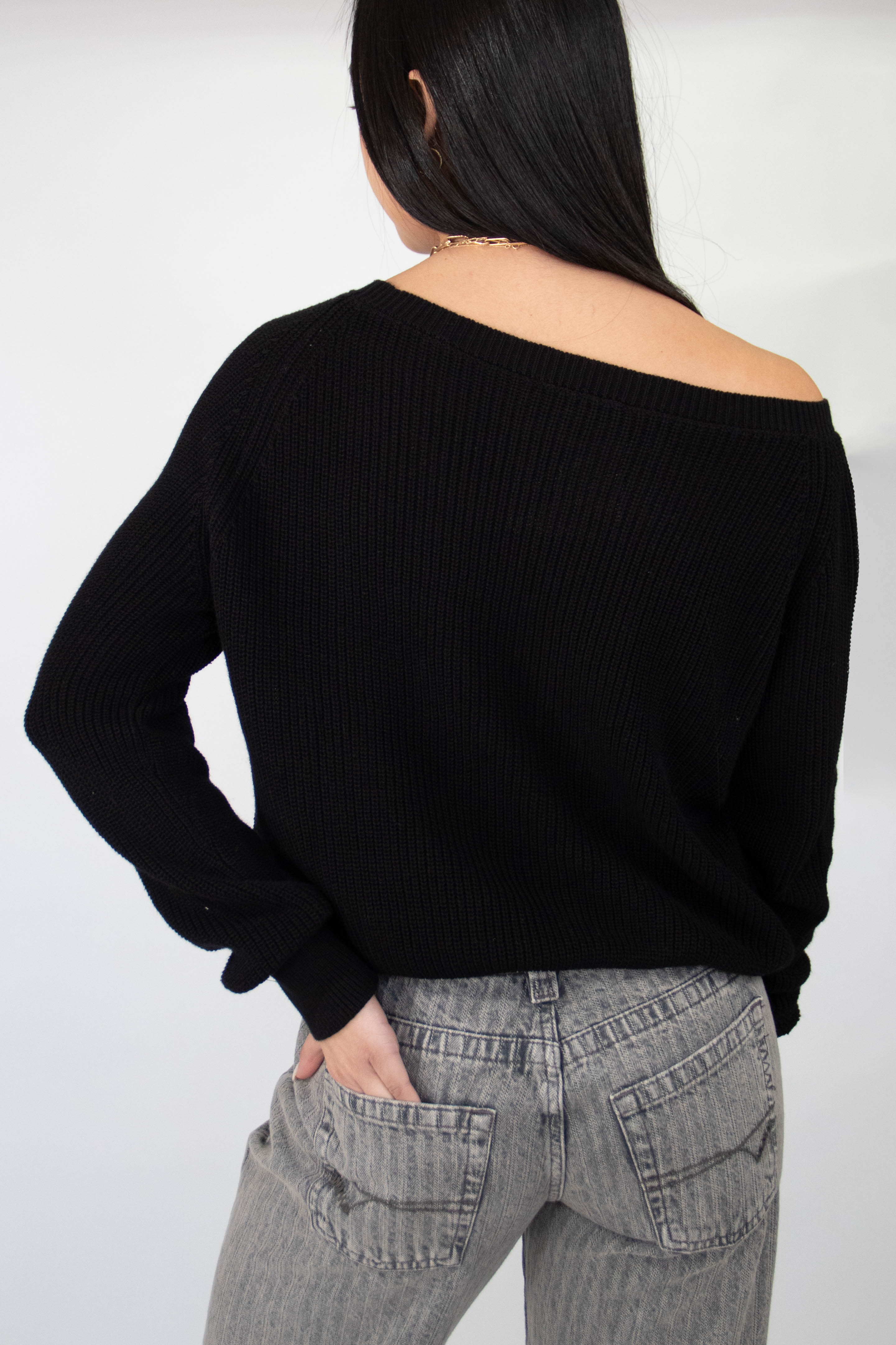 Drop Shoulder Knit Sweater