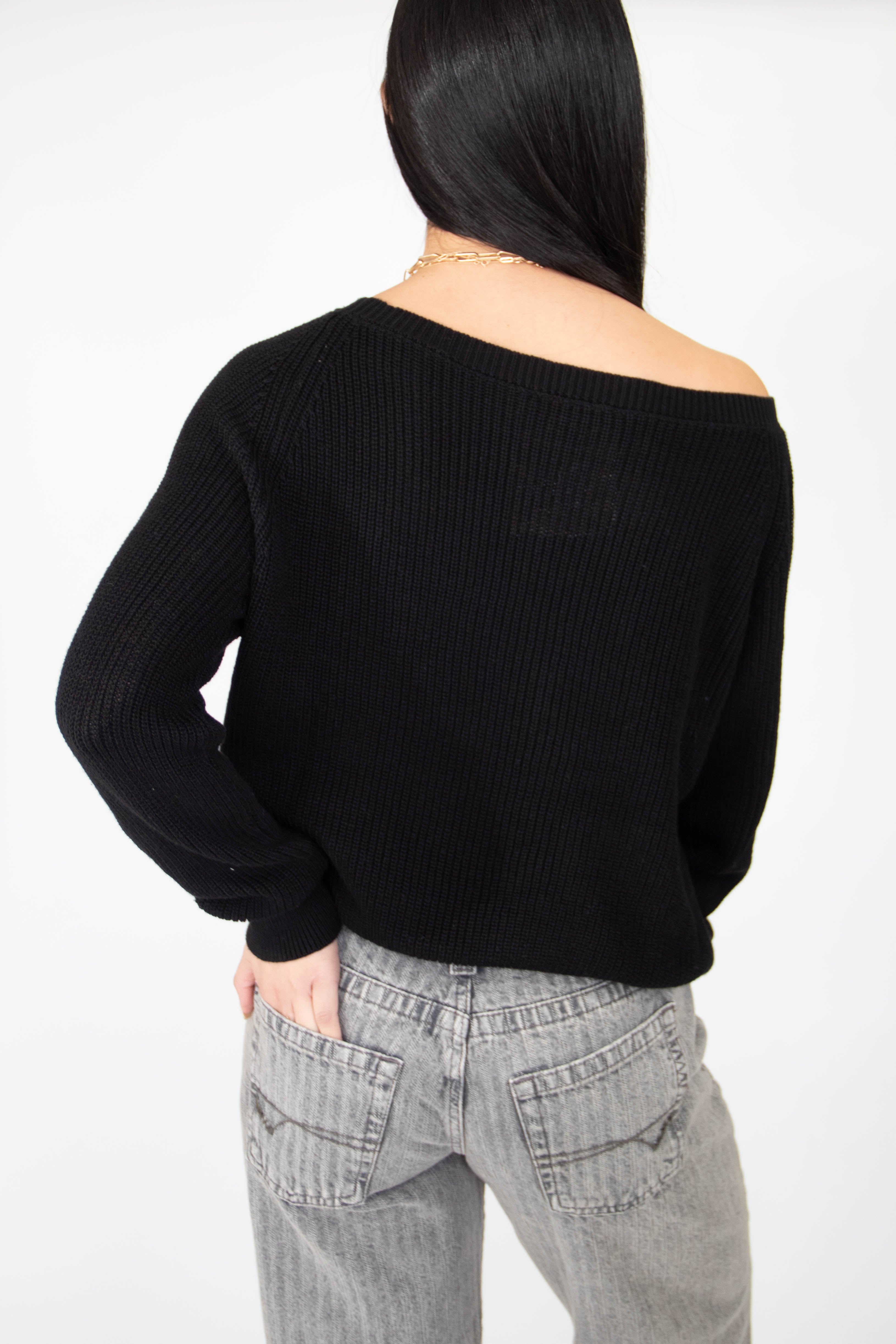 Drop Shoulder Knit Sweater