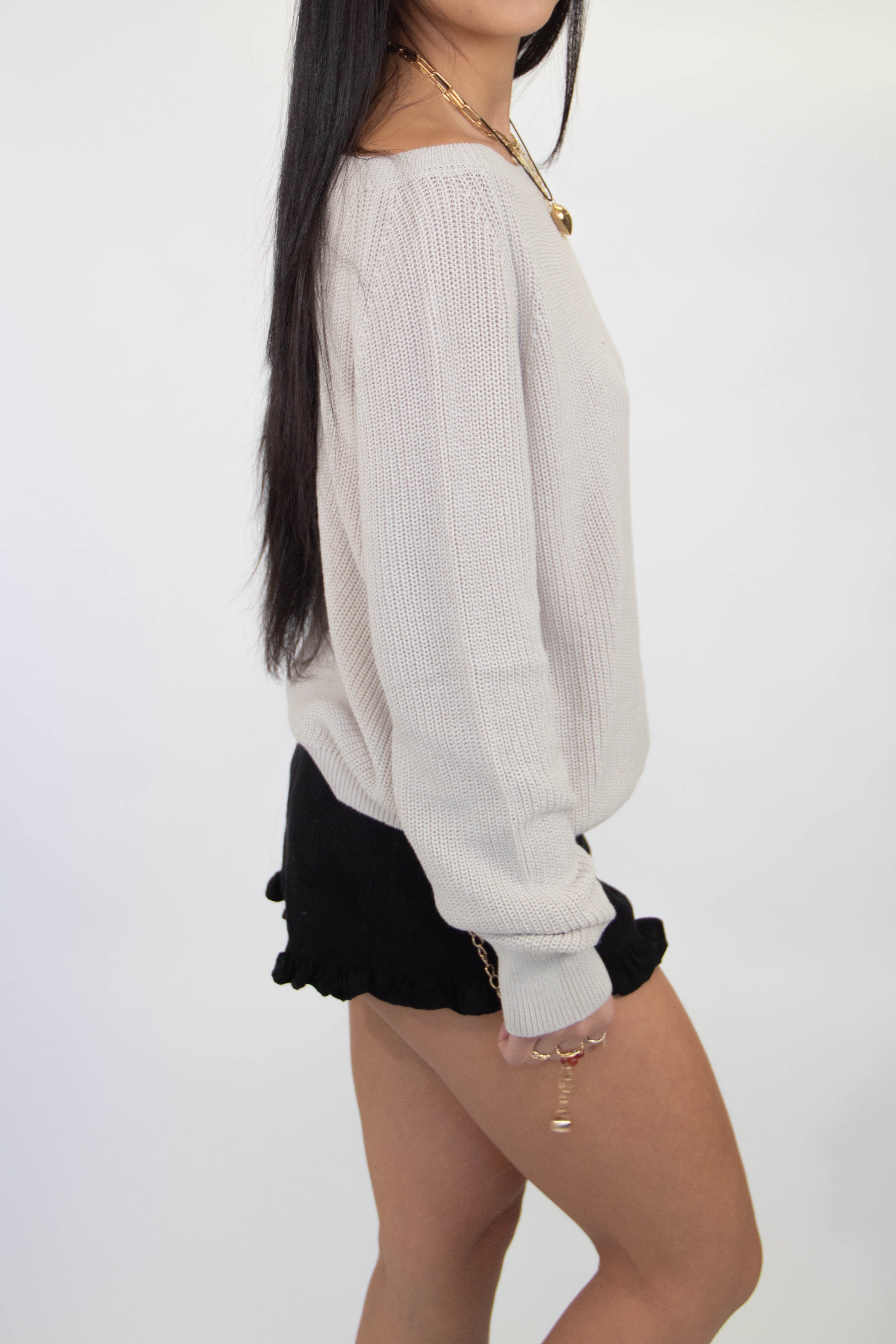 Drop Shoulder Knit Sweater