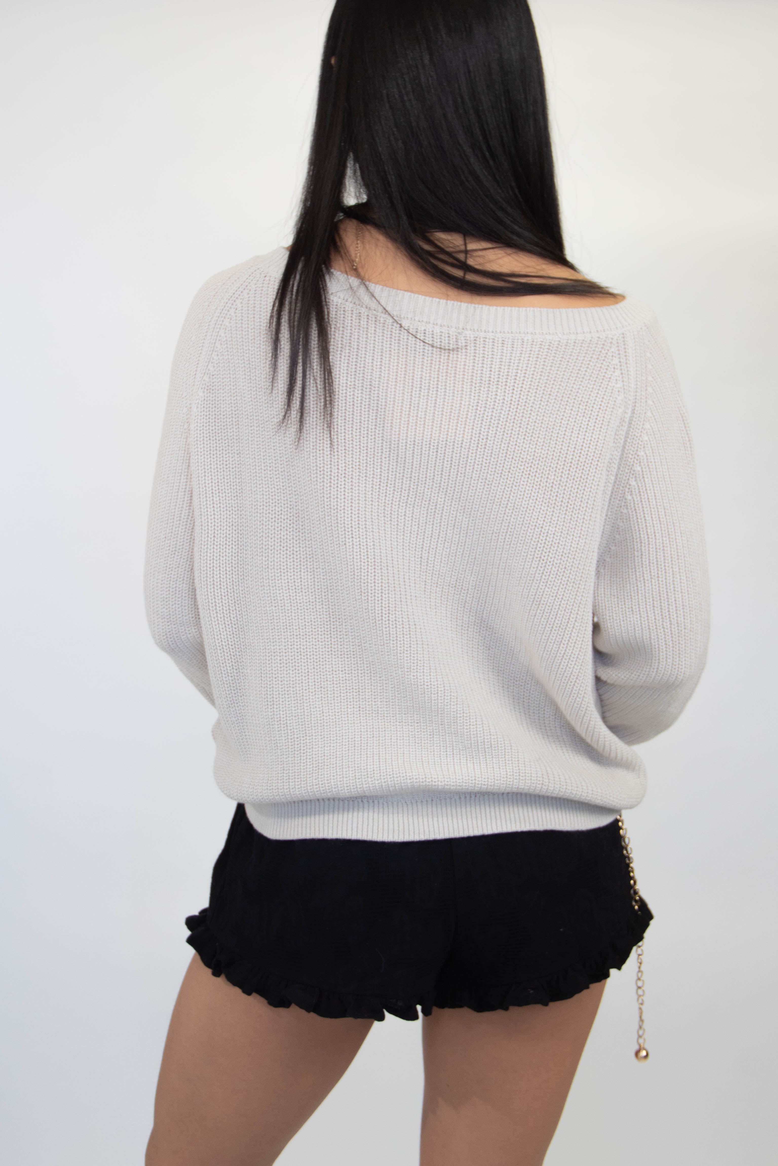 Drop Shoulder Knit Sweater