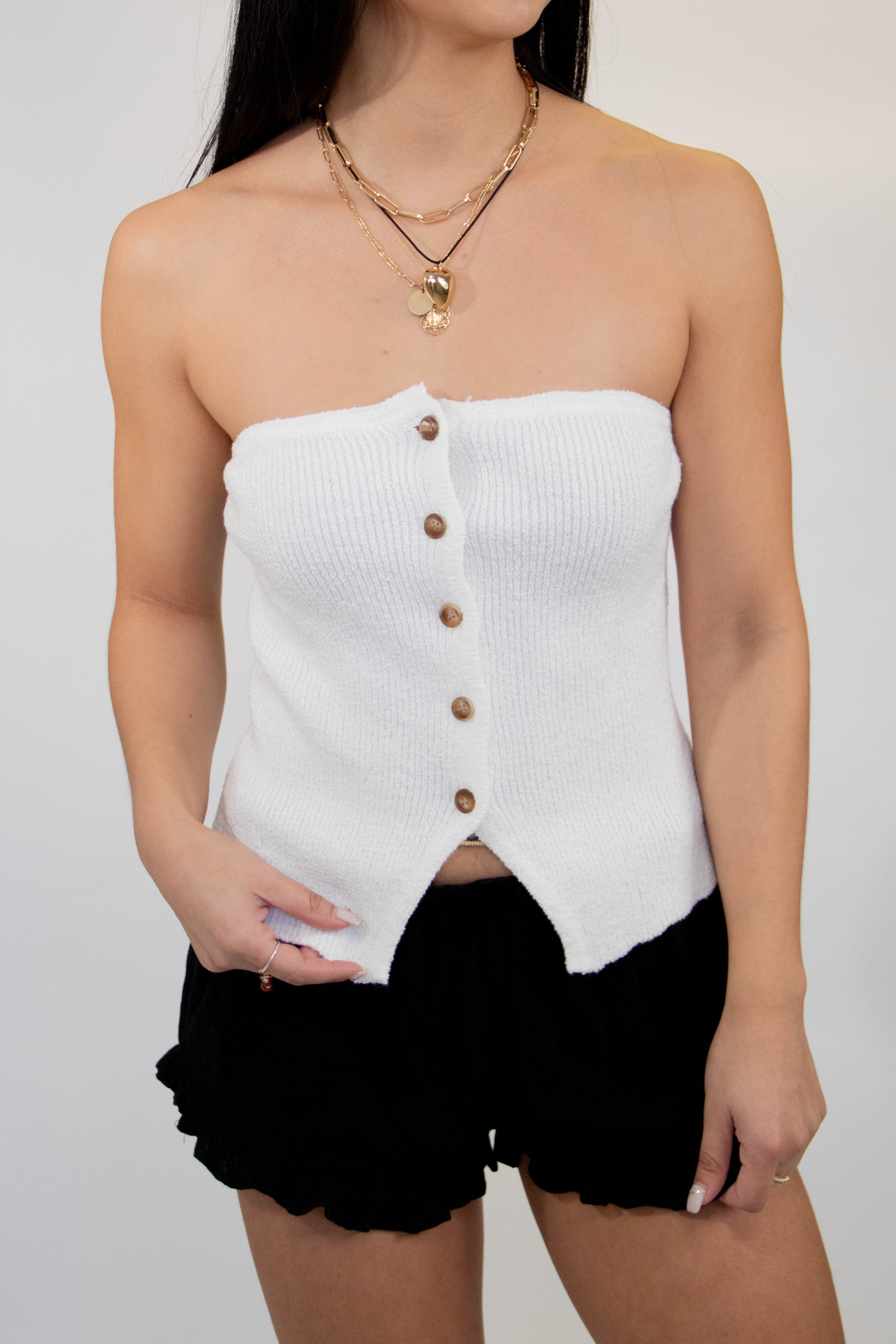 Ribbed Knit Tube Top by For Good